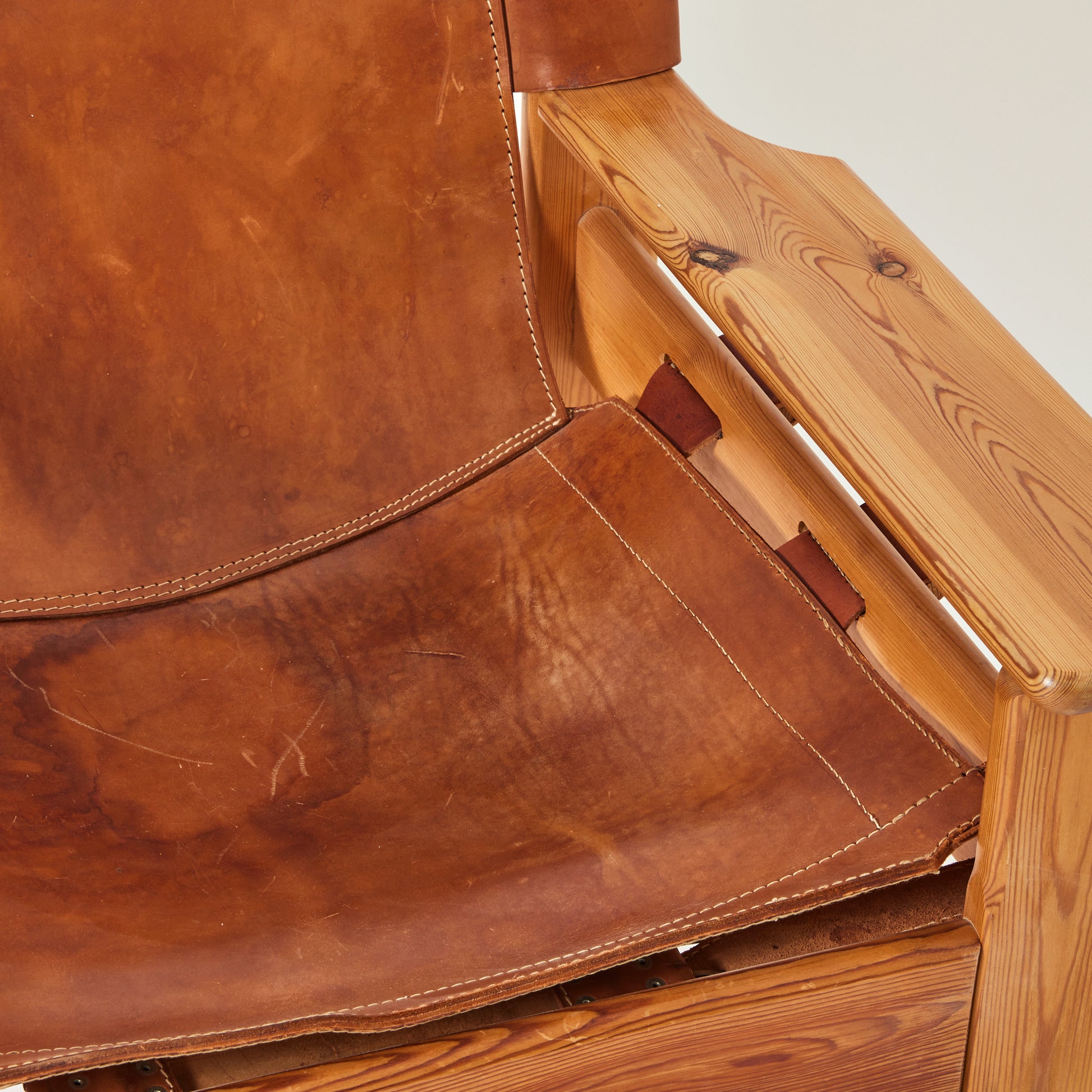 SOLD Karin Mobring designed Pine and Leather "Natura" Chairs, a pair