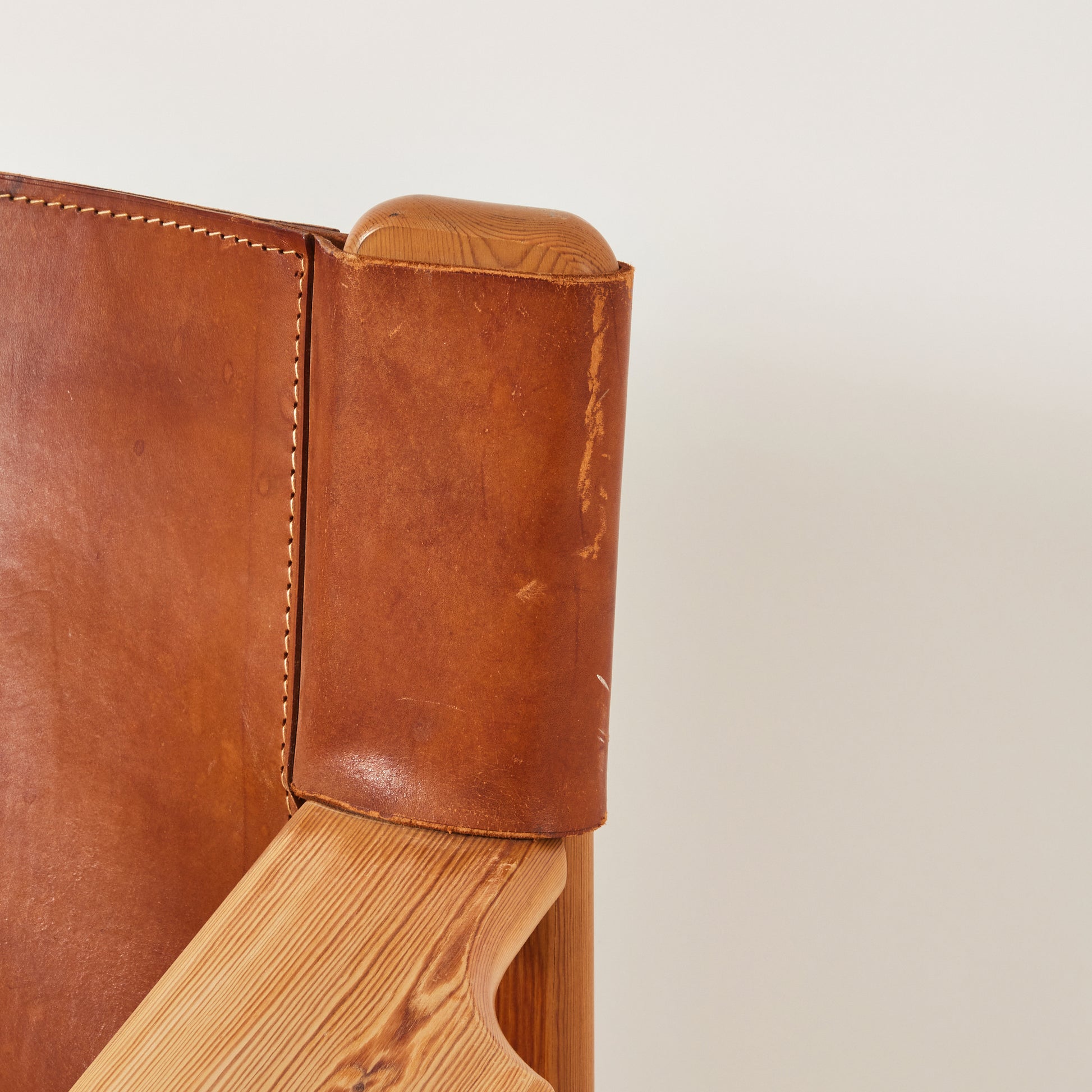 SOLD Karin Mobring designed Pine and Leather "Natura" Chairs, a pair