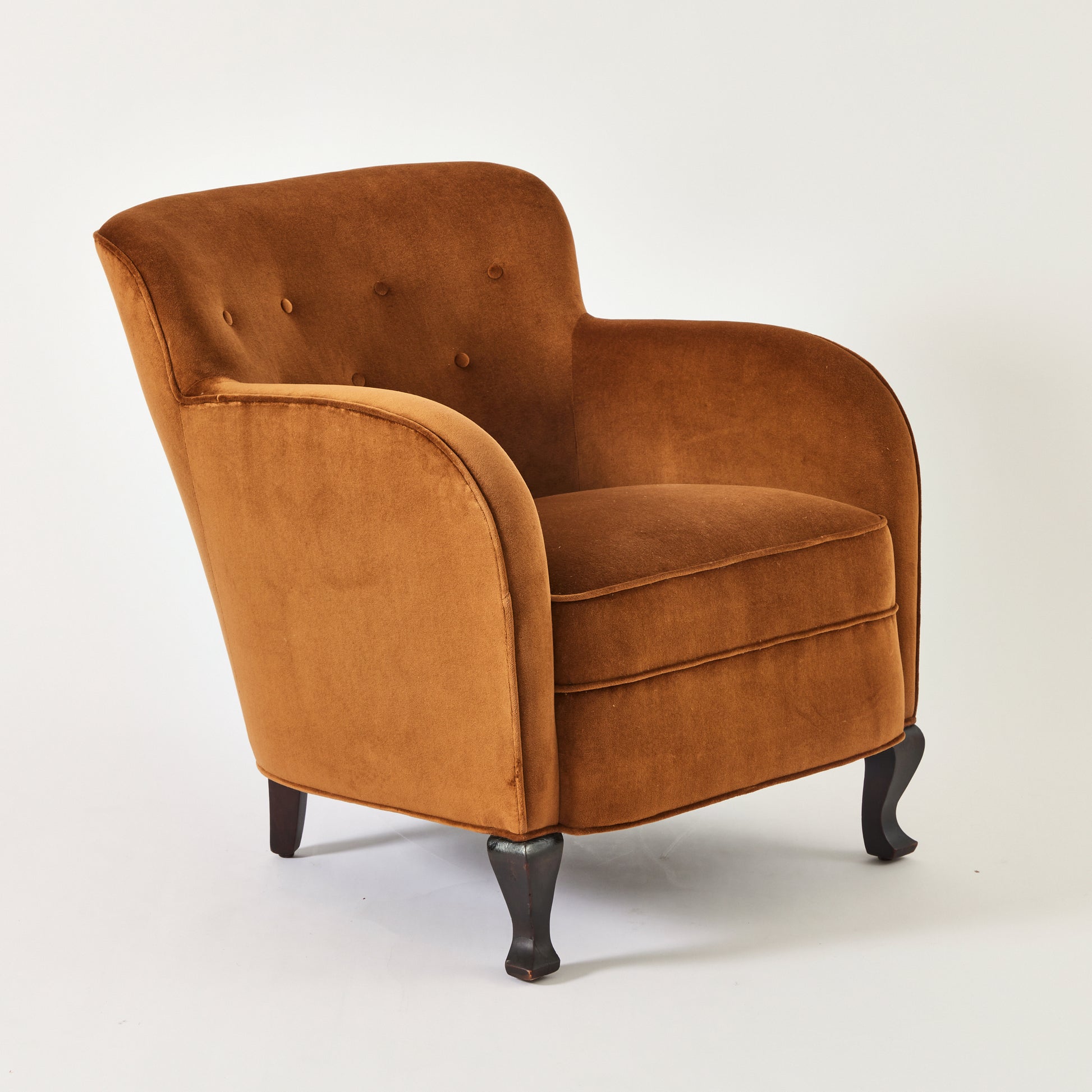 SOLD Swedish Armchairs in Velvet, 1920's/30s