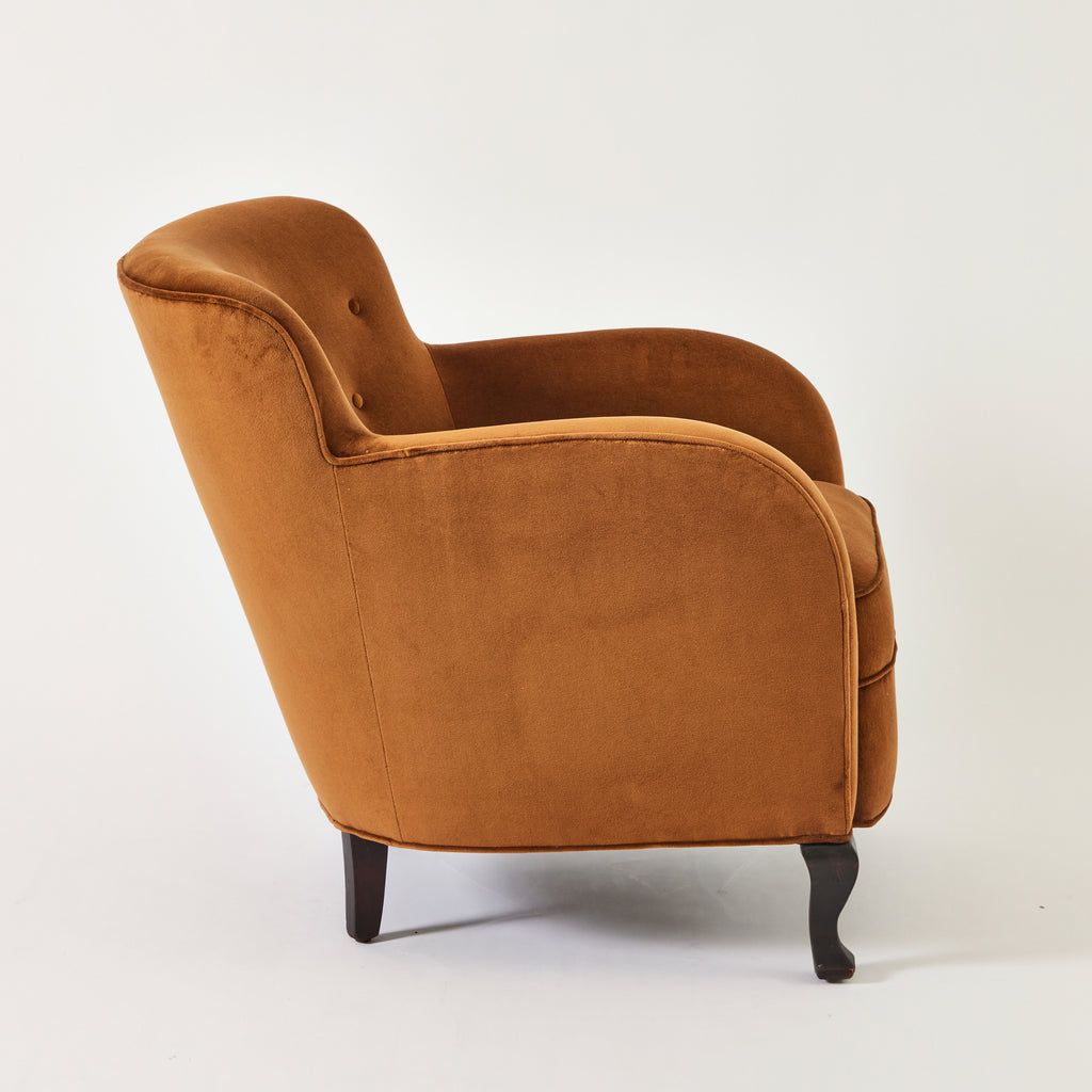 SOLD Swedish Armchairs in Velvet, 1920's/30s