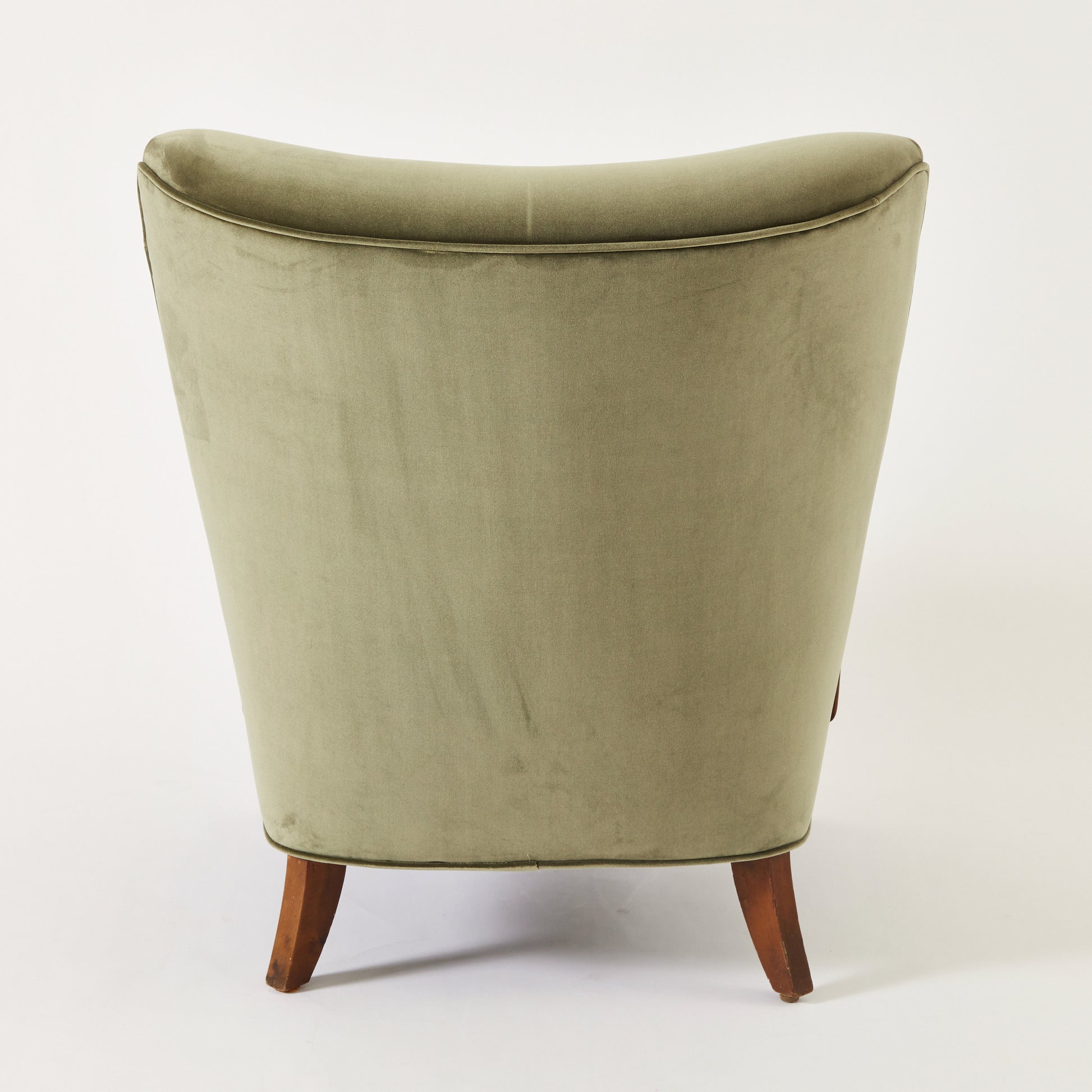 SOLD Danish Armchair by Alfred Christiansen in Olive velvet