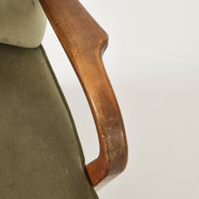 Load image into Gallery viewer, SOLD Danish Armchair by Alfred Christiansen in Olive velvet
