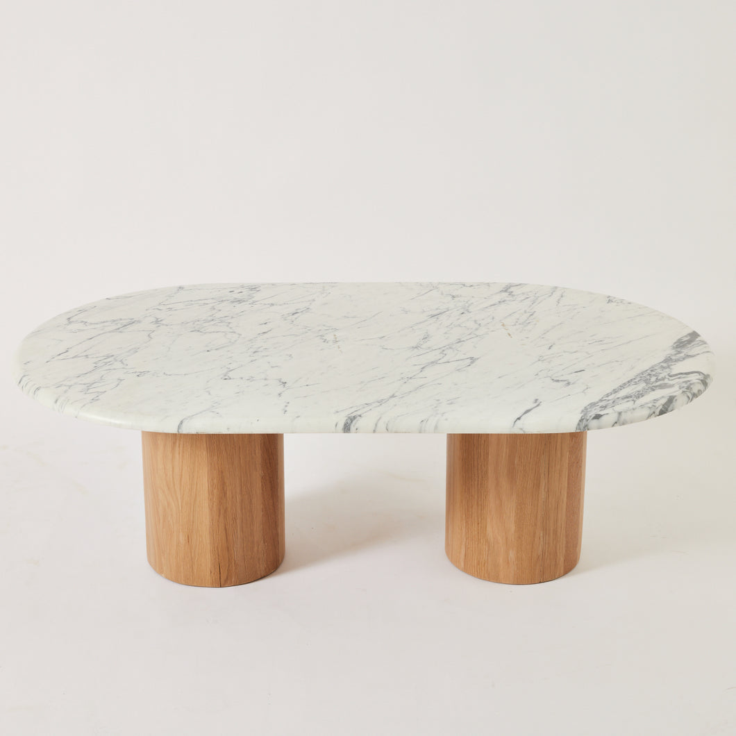 Marble Coffee Table with Oak legs