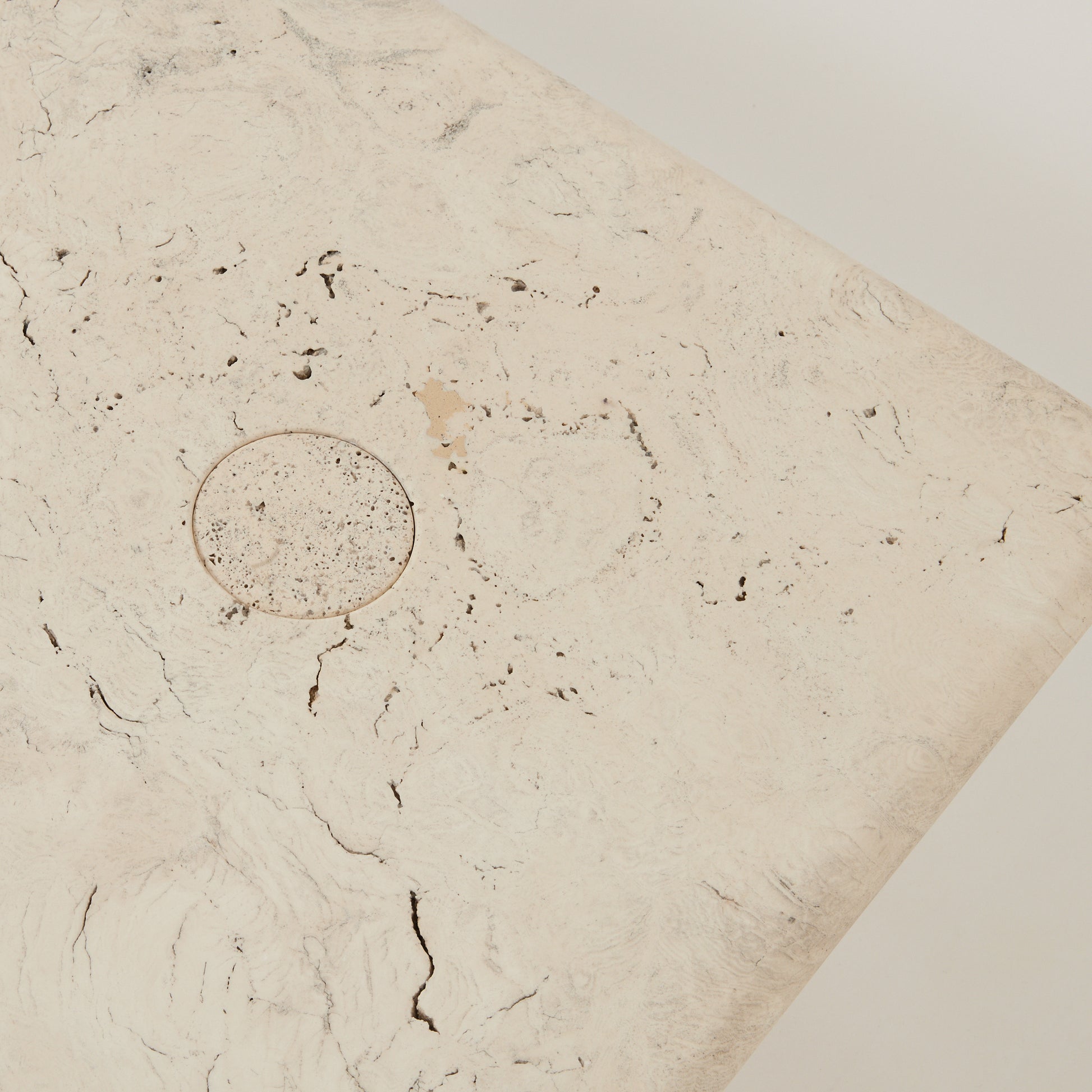 SOLD Angelo Mangiarotti Travertine Coffee Table for Up and Up, 1970's