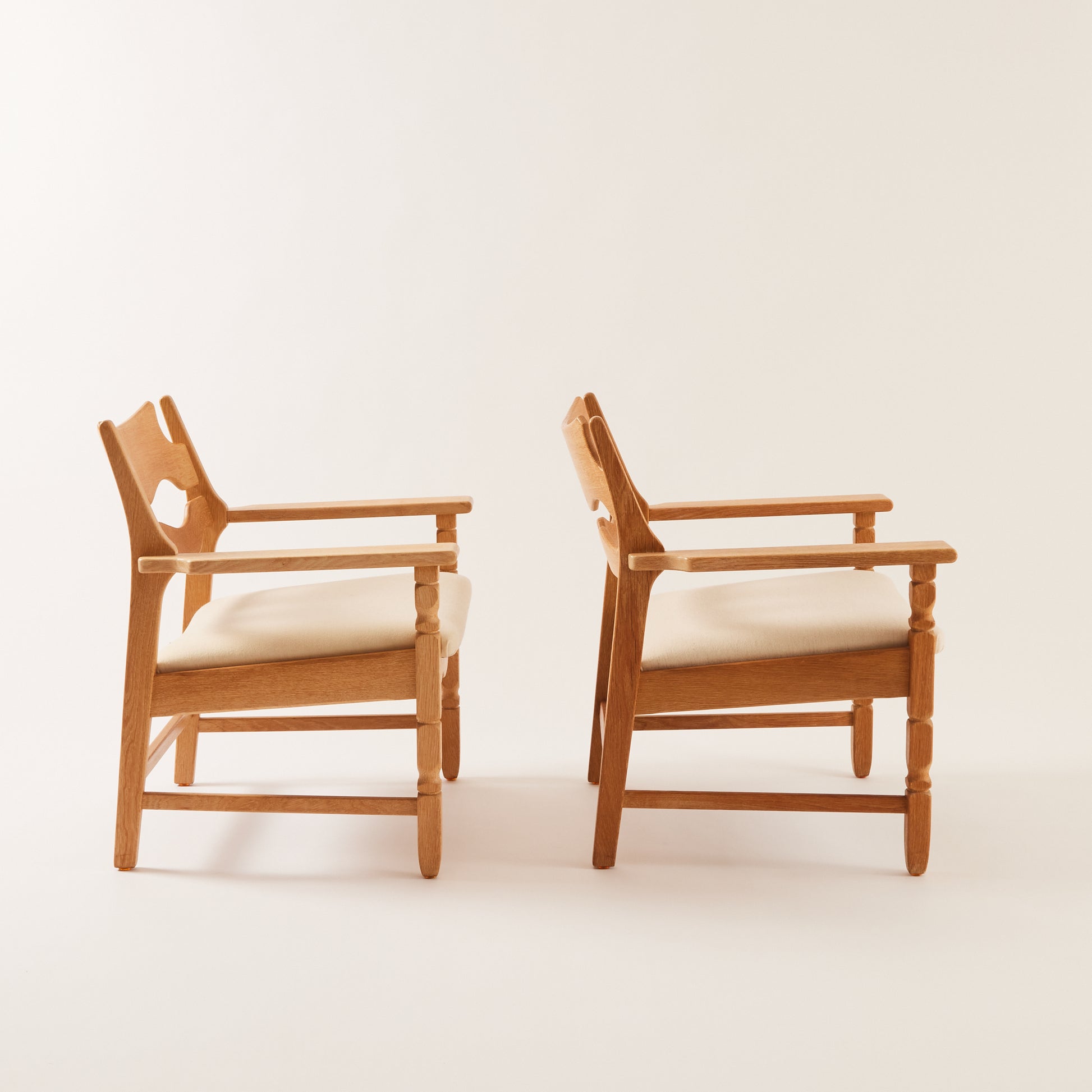 SOLD Henry Kjærnulf "Razor" Lounge Chairs in Oak, 1970's