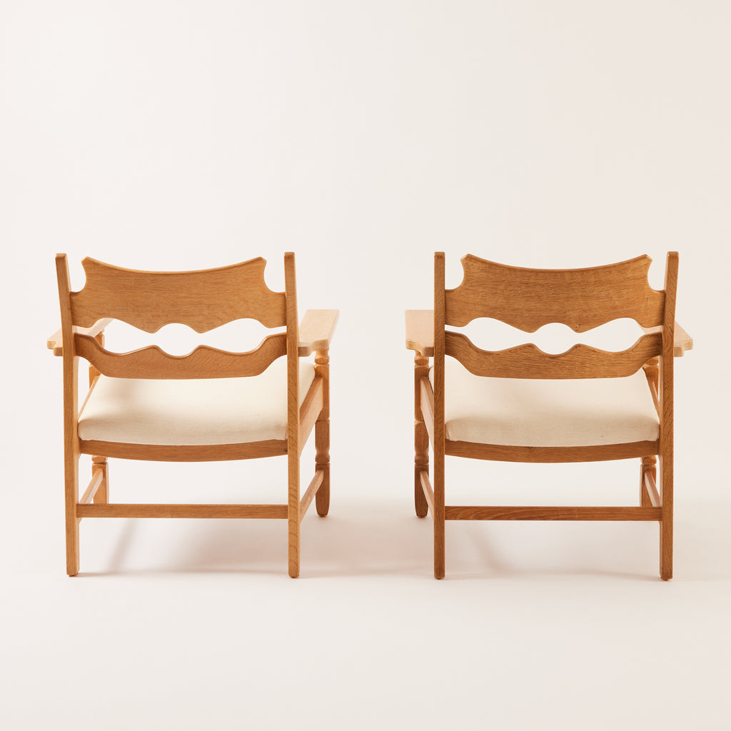 SOLD Henry Kjærnulf "Razor" Lounge Chairs in Oak, 1970's
