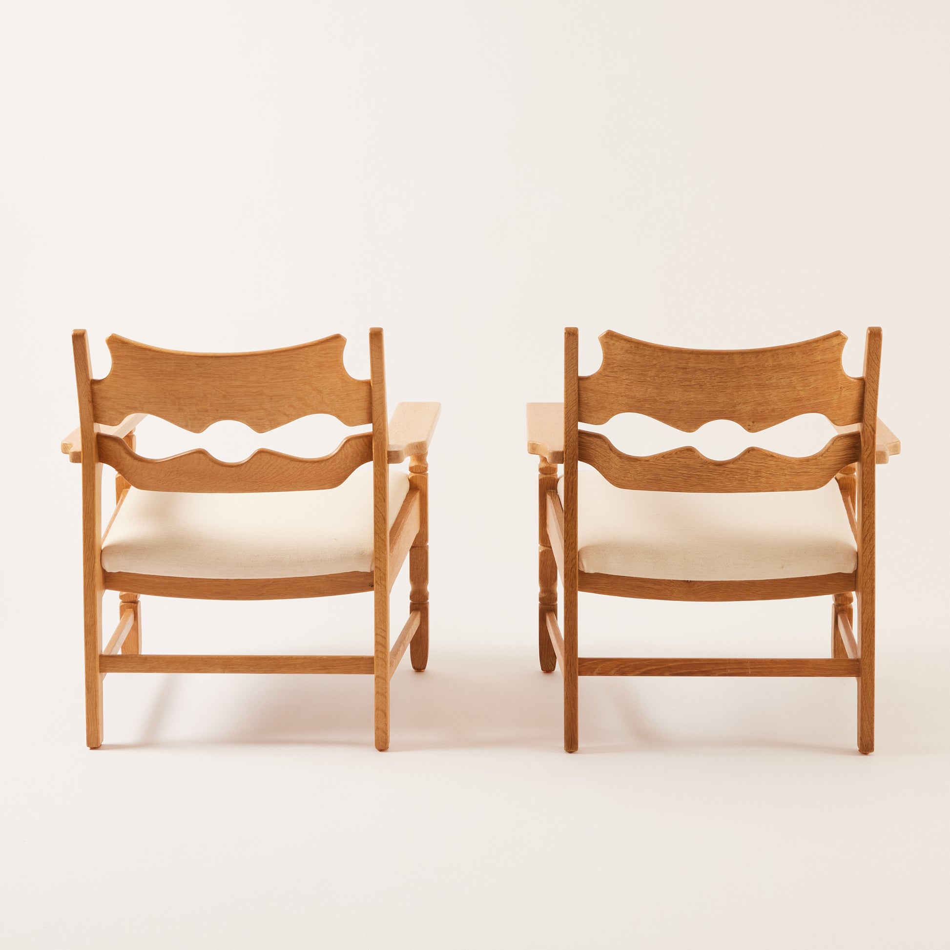SOLD Henry Kjærnulf "Razor" Lounge Chairs in Oak, 1970's
