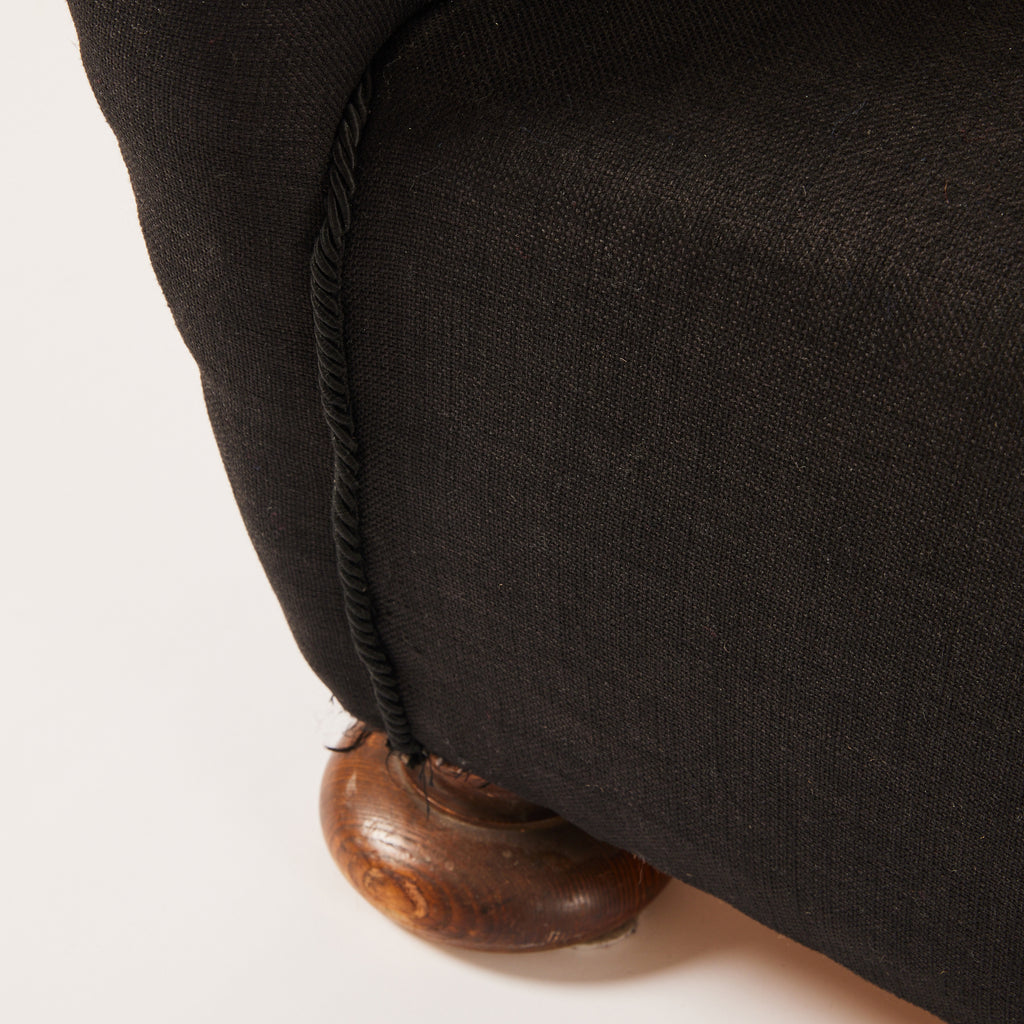 Danish Lounge Chair, 1940s Vintage Wingback Armchair