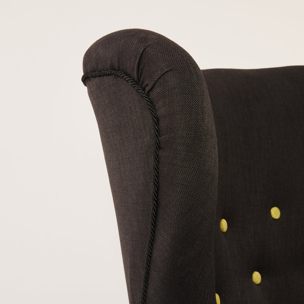 Danish Lounge Chair, 1940s Vintage Wingback Armchair