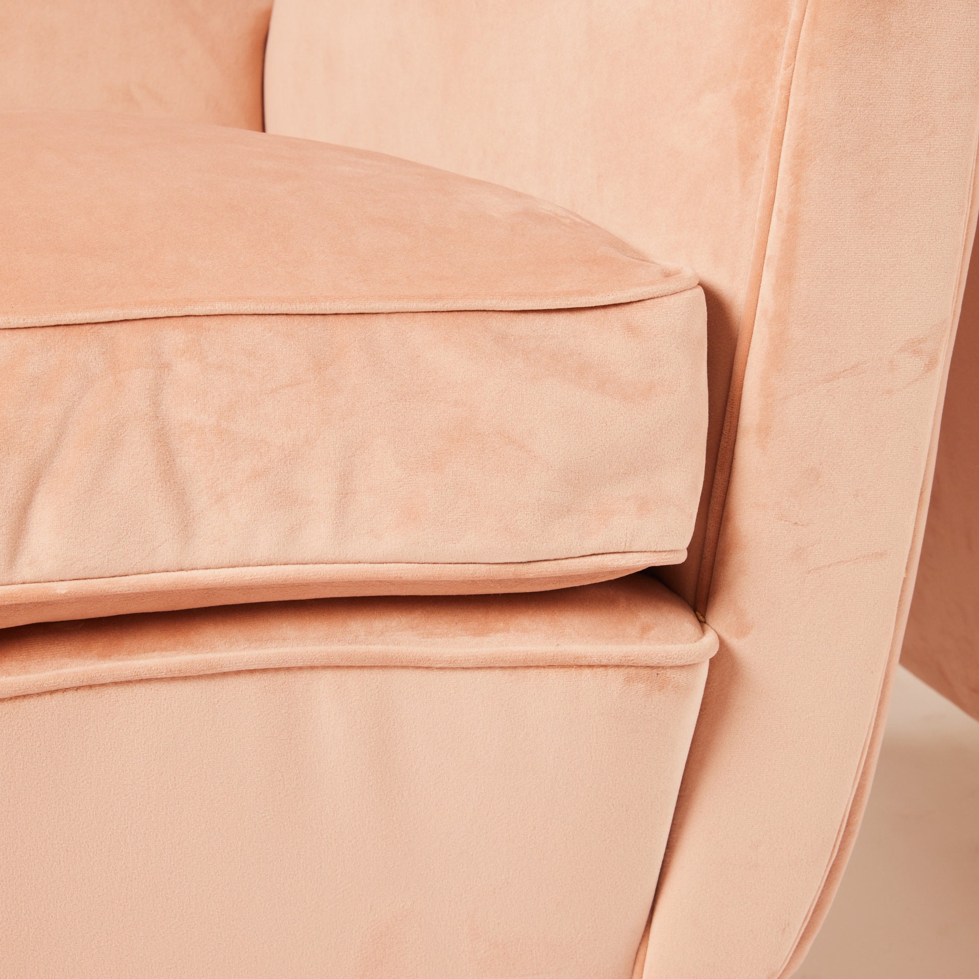 SOLD Gio Ponti Velvet Armchairs, Vintage 1940s High Back Blush Armchairs for ISA Bergamo, Set of 2