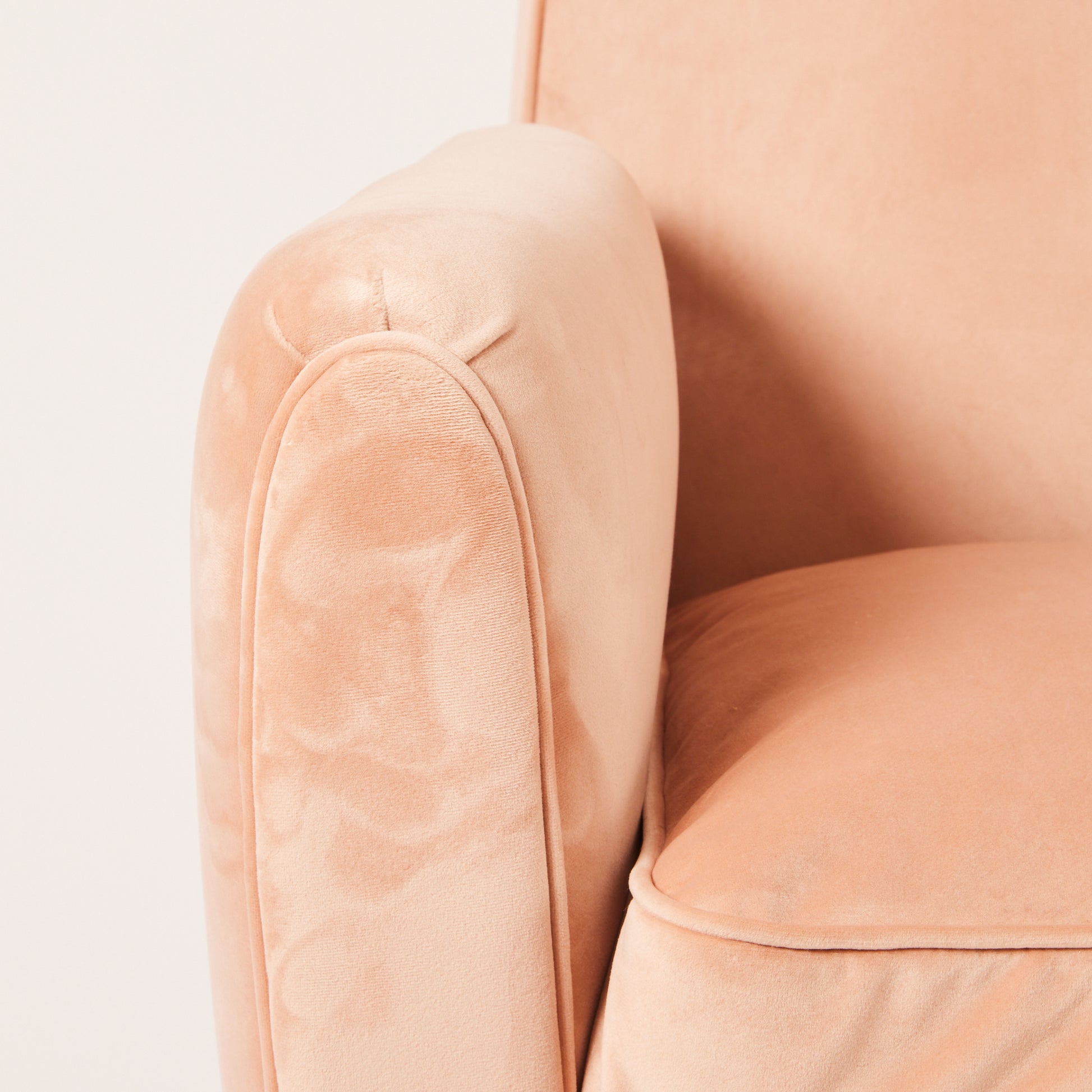 SOLD Gio Ponti Velvet Armchairs, Vintage 1940s High Back Blush Armchairs for ISA Bergamo, Set of 2