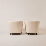 SOLD Danish easy chairs in Sherpa Boucle, 1930's/40's