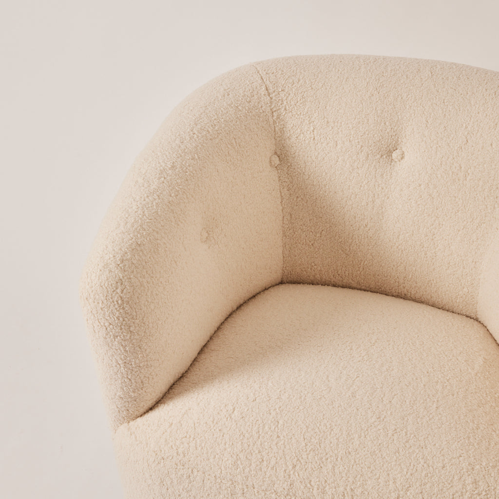 SOLD Danish easy chairs in Sherpa Boucle, 1930's/40's