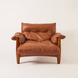 SOLD Sergio Rodrigues "Sheriff" Brazilian Leather Lounge Chair, a pair 1960's