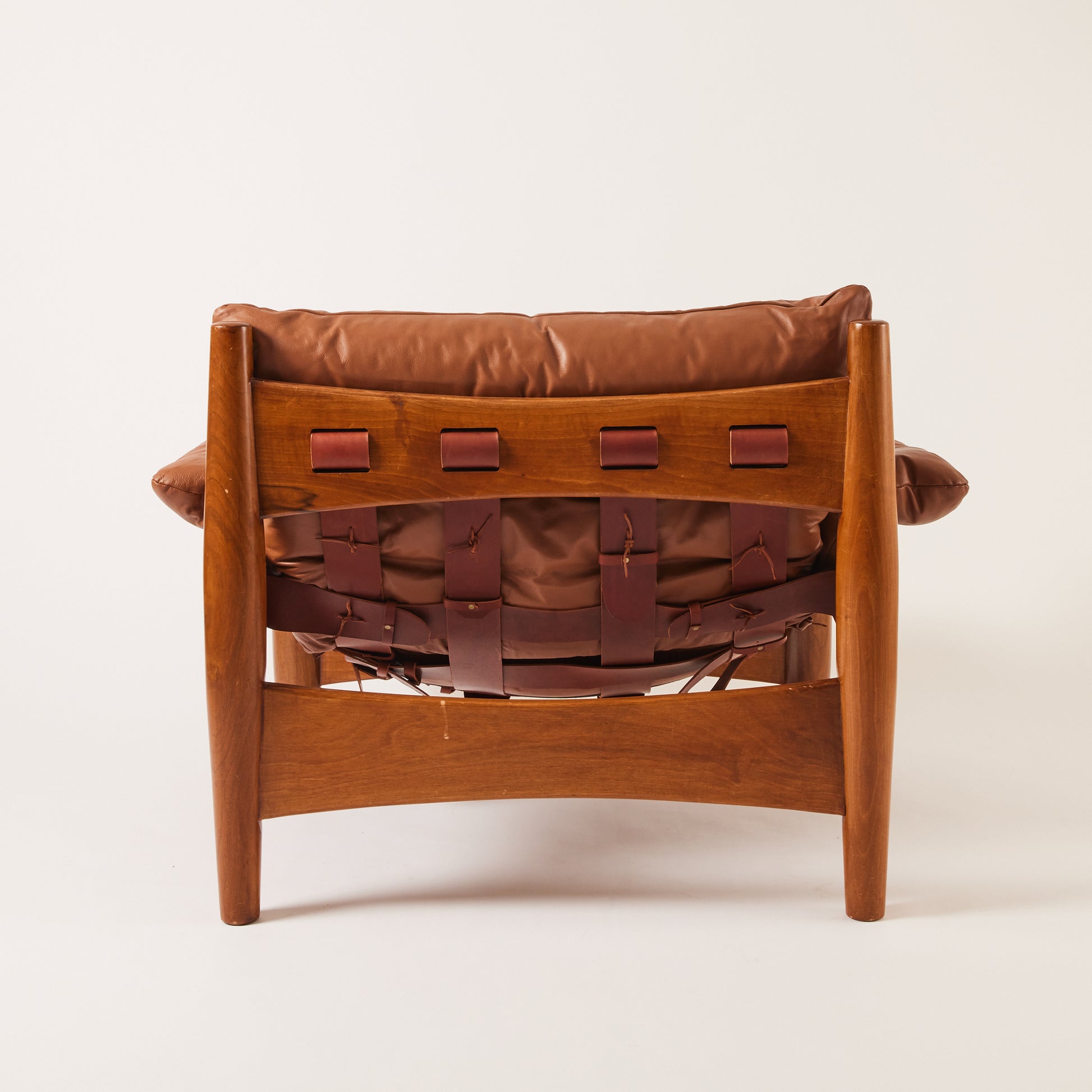 SOLD Sergio Rodrigues "Sheriff" Brazilian Leather Lounge Chair, a pair 1960's