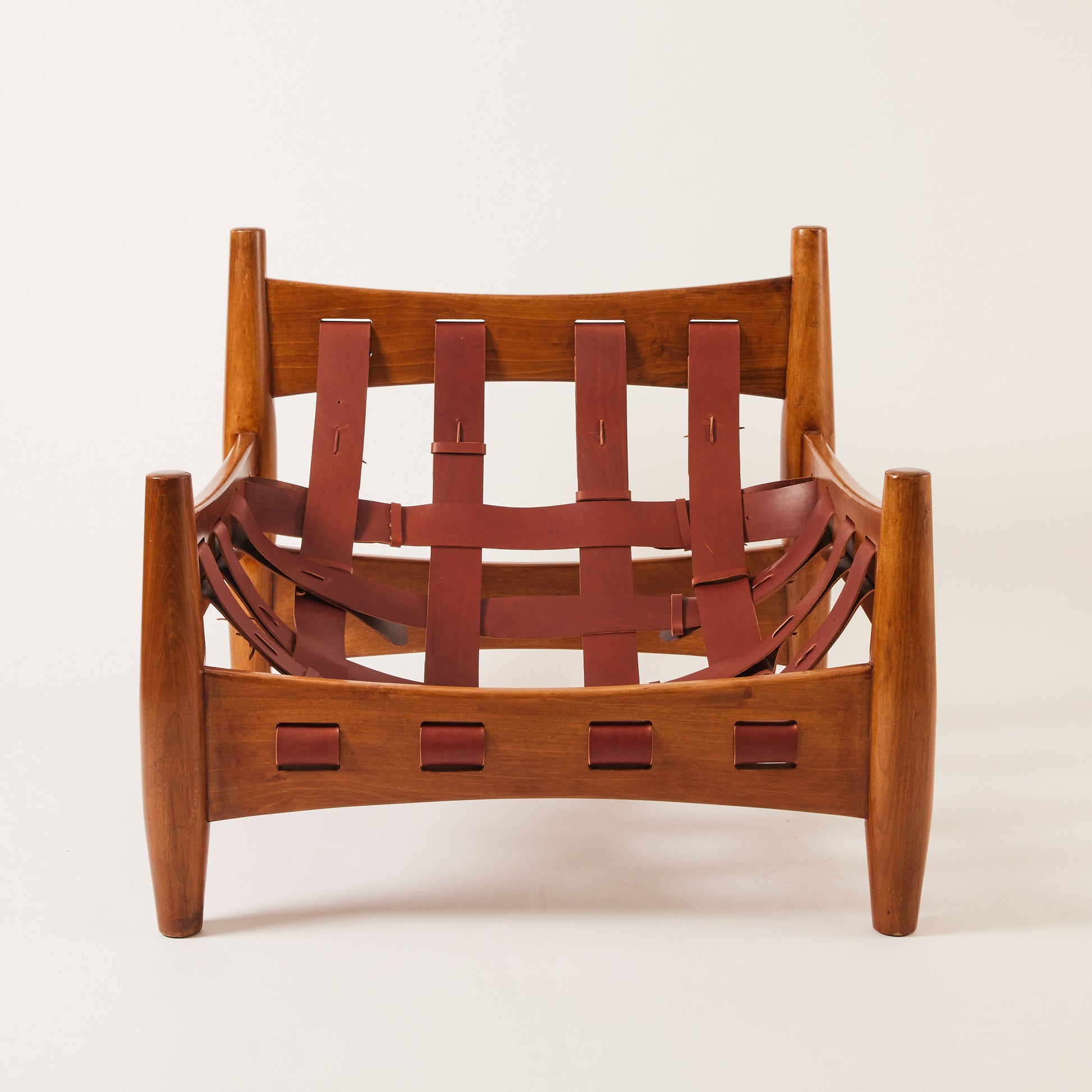 SOLD Sergio Rodrigues "Sheriff" Brazilian Leather Lounge Chair, a pair 1960's