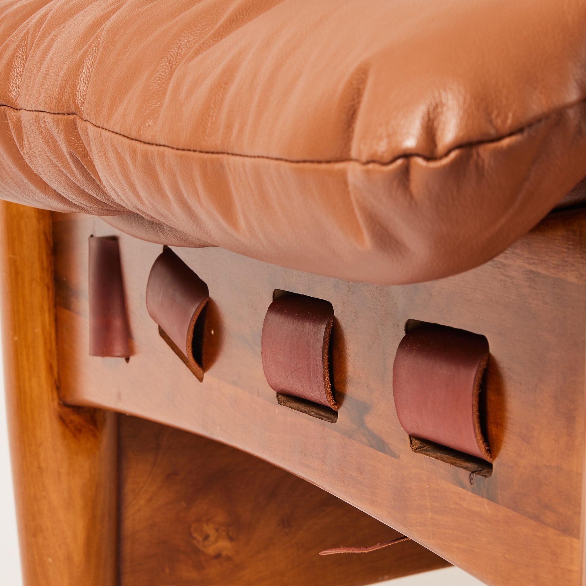 SOLD Sergio Rodrigues "Sheriff" Brazilian Leather Lounge Chair, a pair 1960's