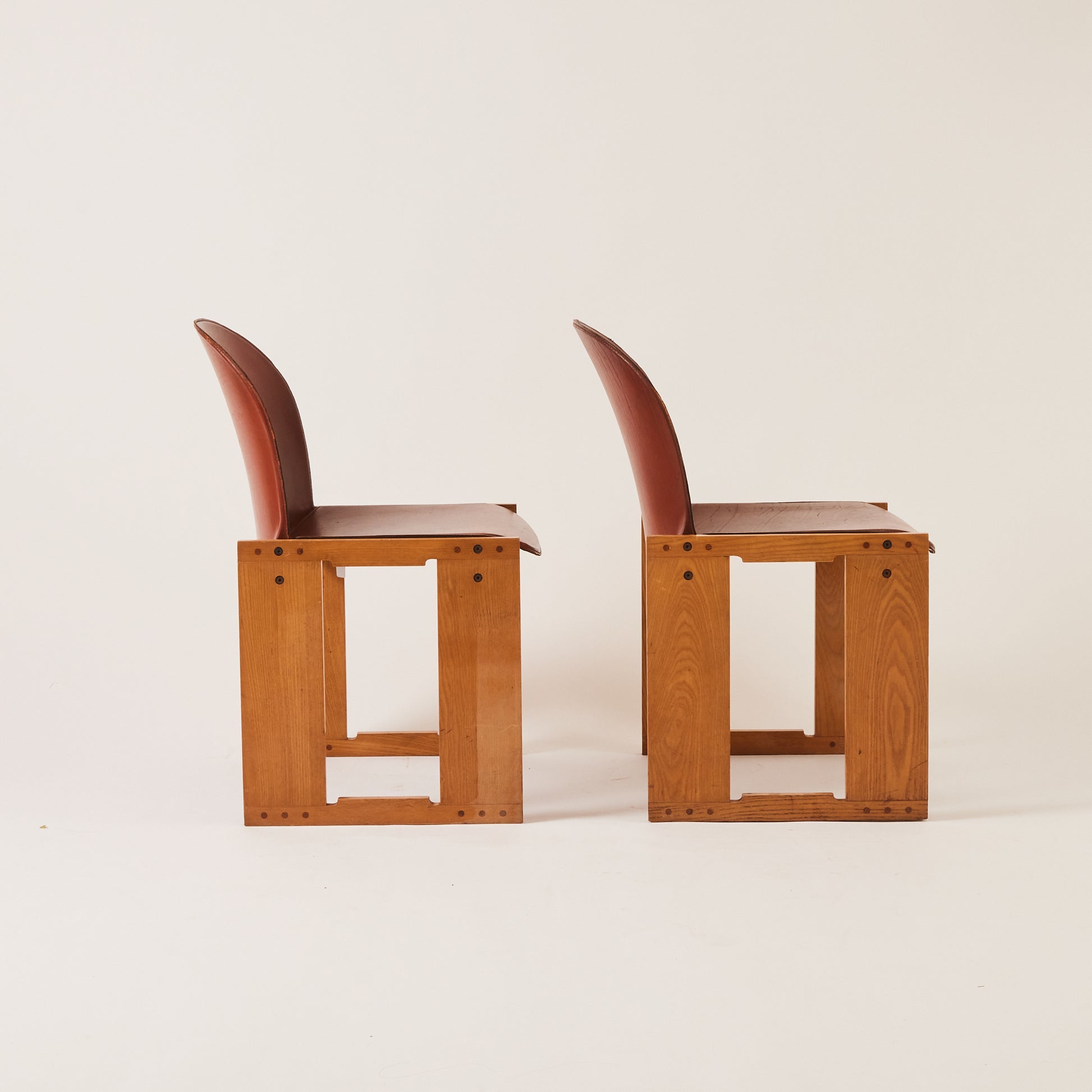 SOLD Tobia Scarpa "Dialogo" Chairs | 1970s Vintage Leather Chairs for B&B Italia, Set of 4