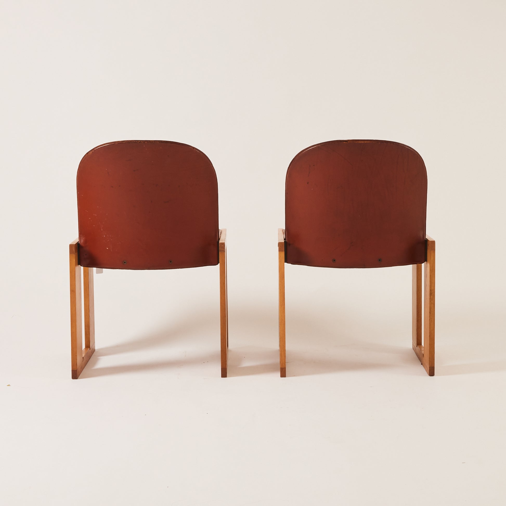 SOLD Tobia Scarpa "Dialogo" Chairs | 1970s Vintage Leather Chairs for B&B Italia, Set of 4