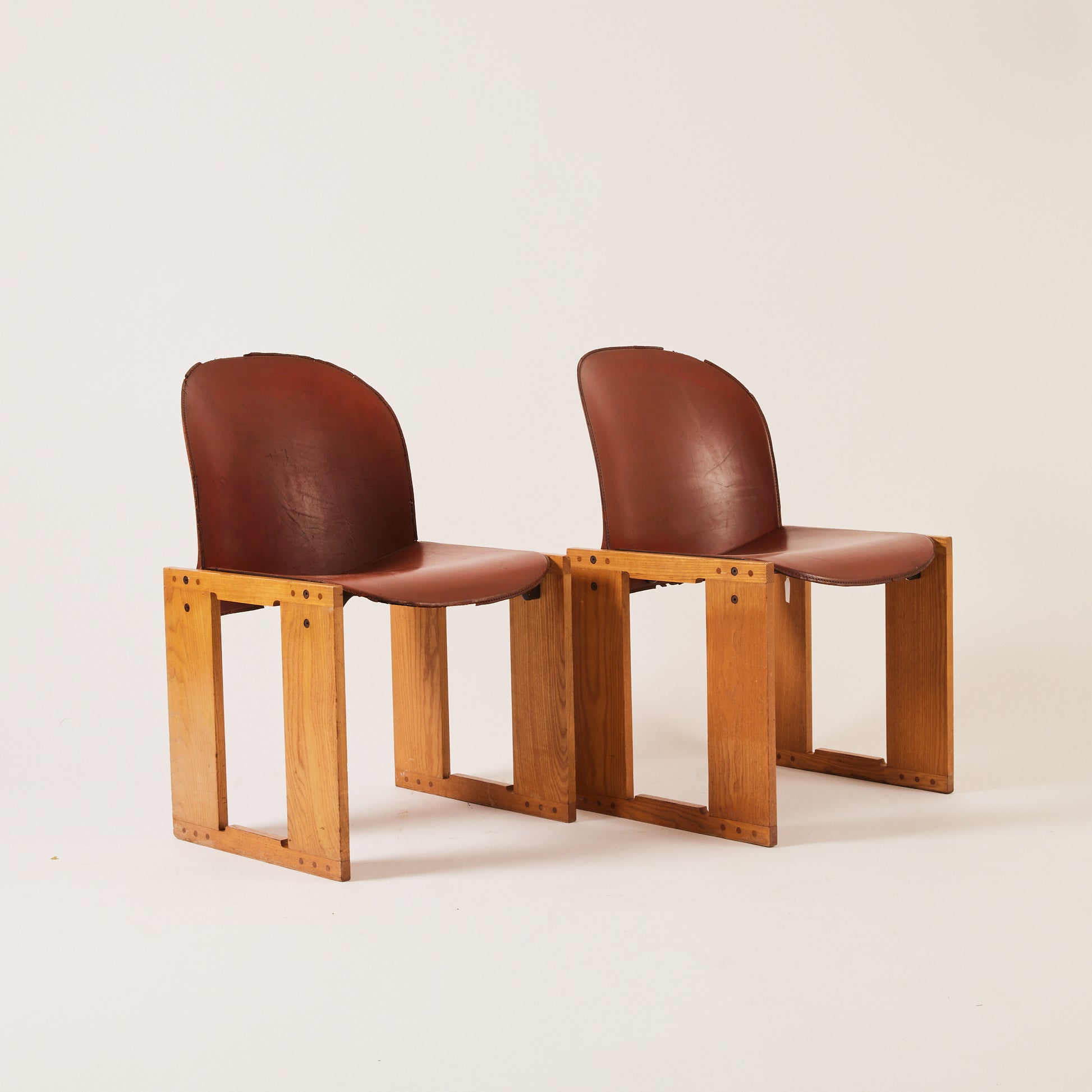 SOLD Tobia Scarpa "Dialogo" Chairs | 1970s Vintage Leather Chairs for B&B Italia, Set of 4