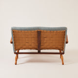 Swedish Sofa Upholstered in Denim Stripe, 1940's/50's