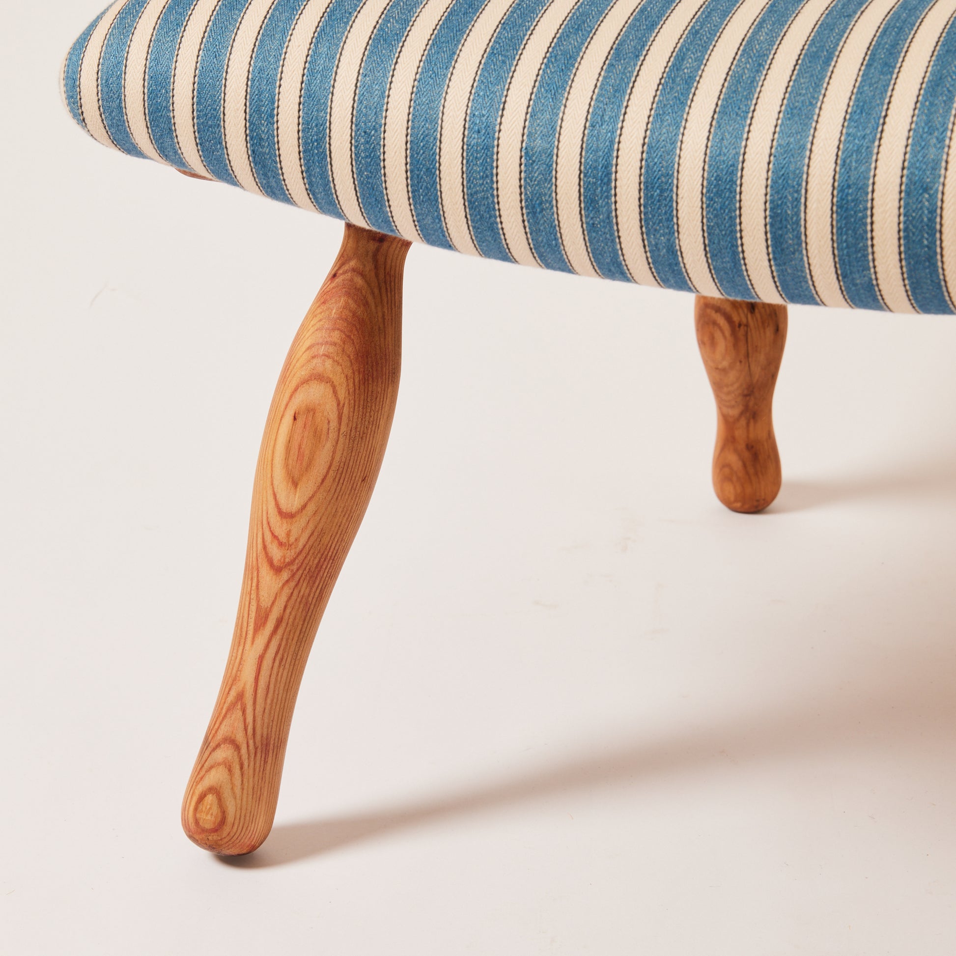 SOLD Swedish Sofa Upholstered in Denim Stripe, 1940's/50's