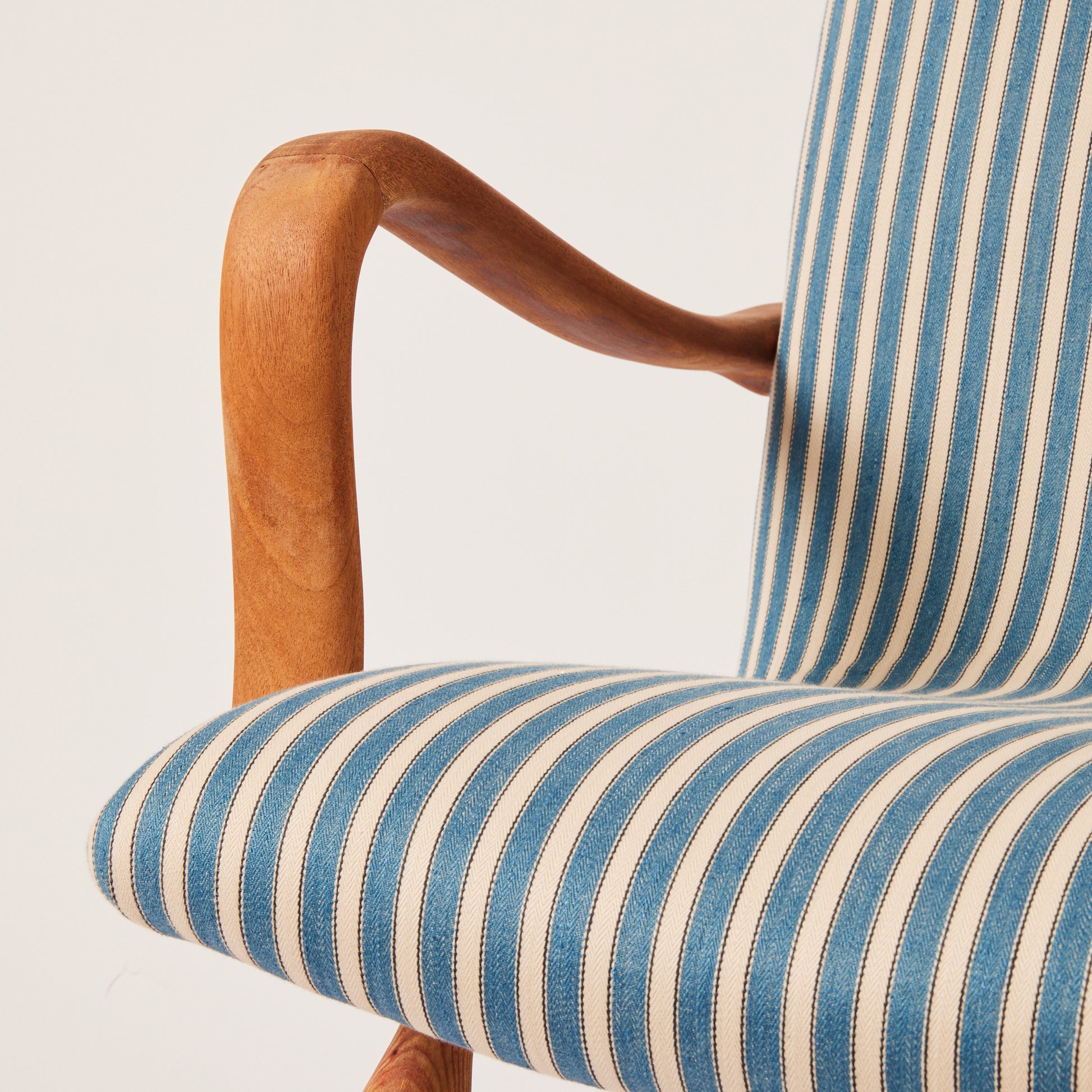 SOLD Swedish Sofa Upholstered in Denim Stripe, 1940's/50's