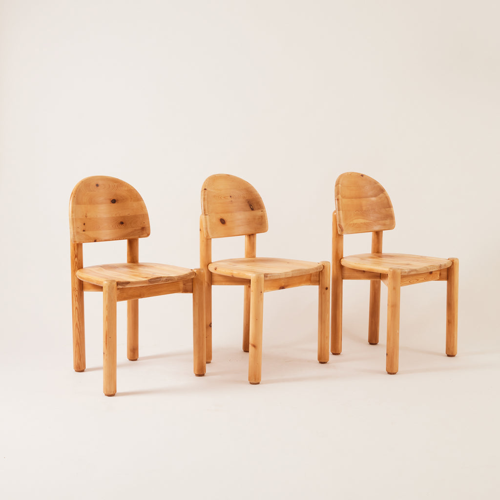SOLD Rainer Daumiller Solid Pine Chairs, set of 6, 1970's