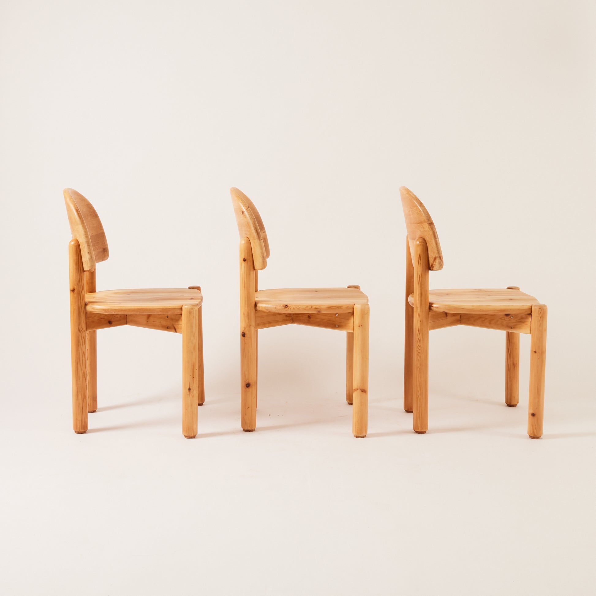SOLD Rainer Daumiller Solid Pine Chairs, set of 6, 1970's