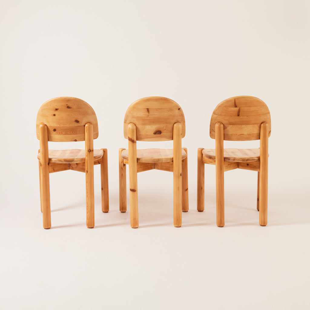 SOLD Rainer Daumiller Solid Pine Chairs, set of 6, 1970's