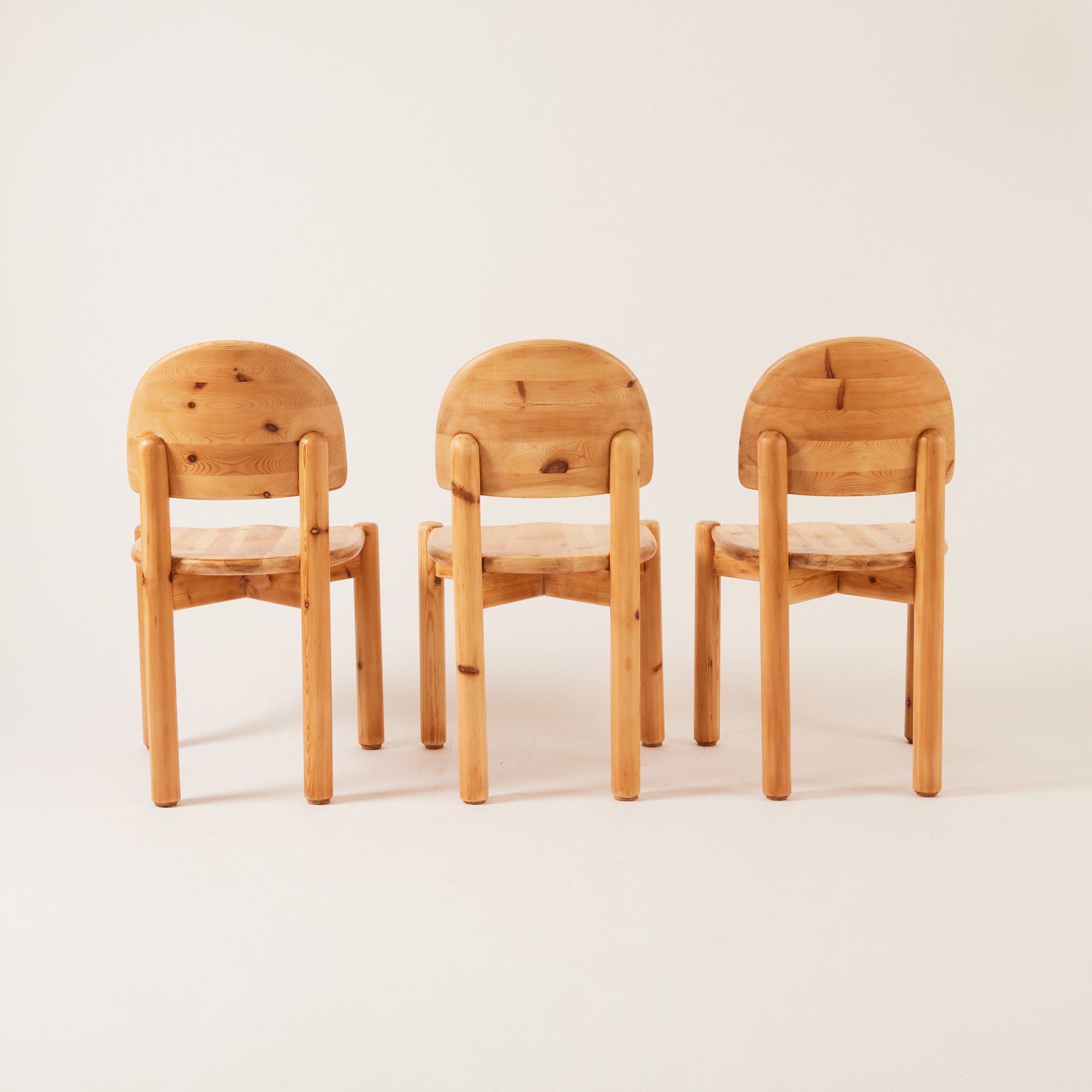 SOLD Rainer Daumiller Solid Pine Chairs, set of 6, 1970's