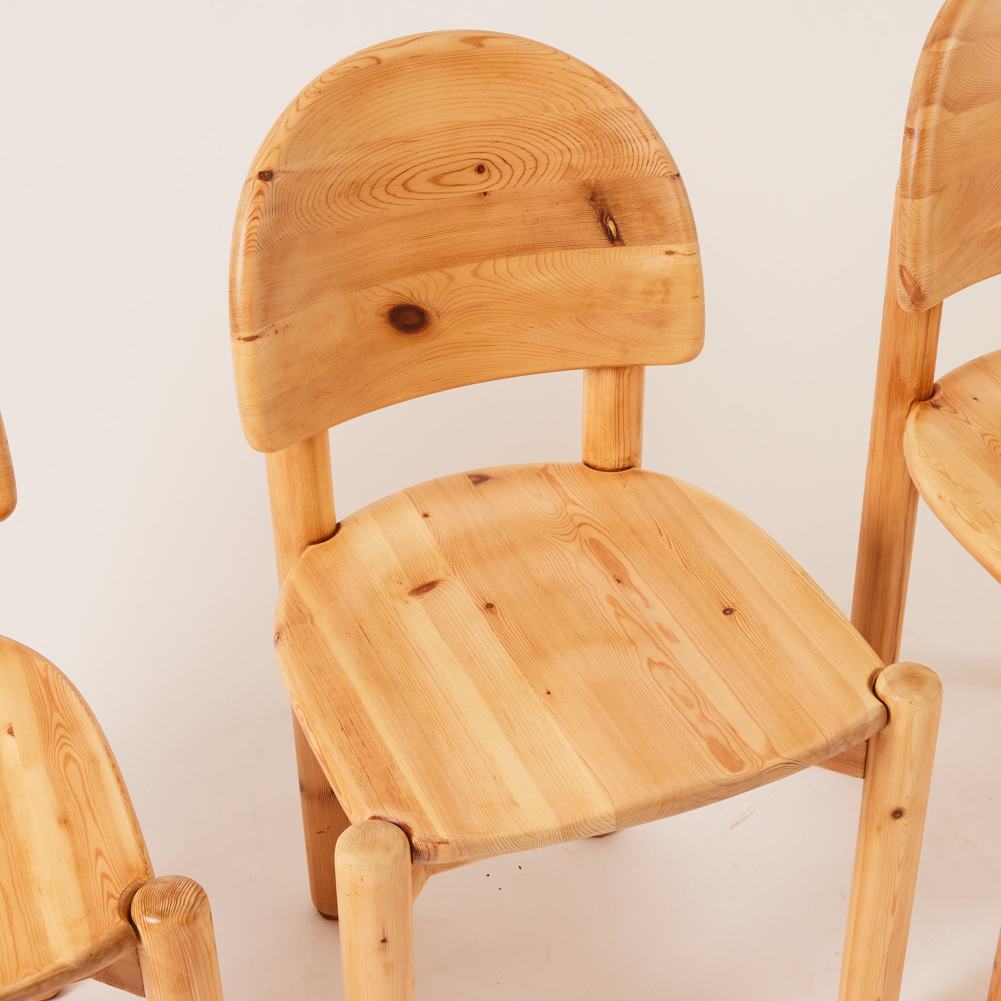 SOLD Rainer Daumiller Solid Pine Chairs, set of 6, 1970's