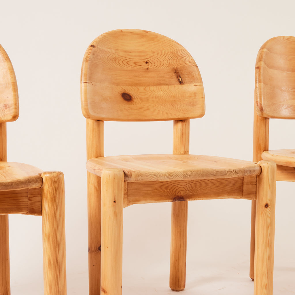 SOLD Rainer Daumiller Solid Pine Chairs, set of 6, 1970's
