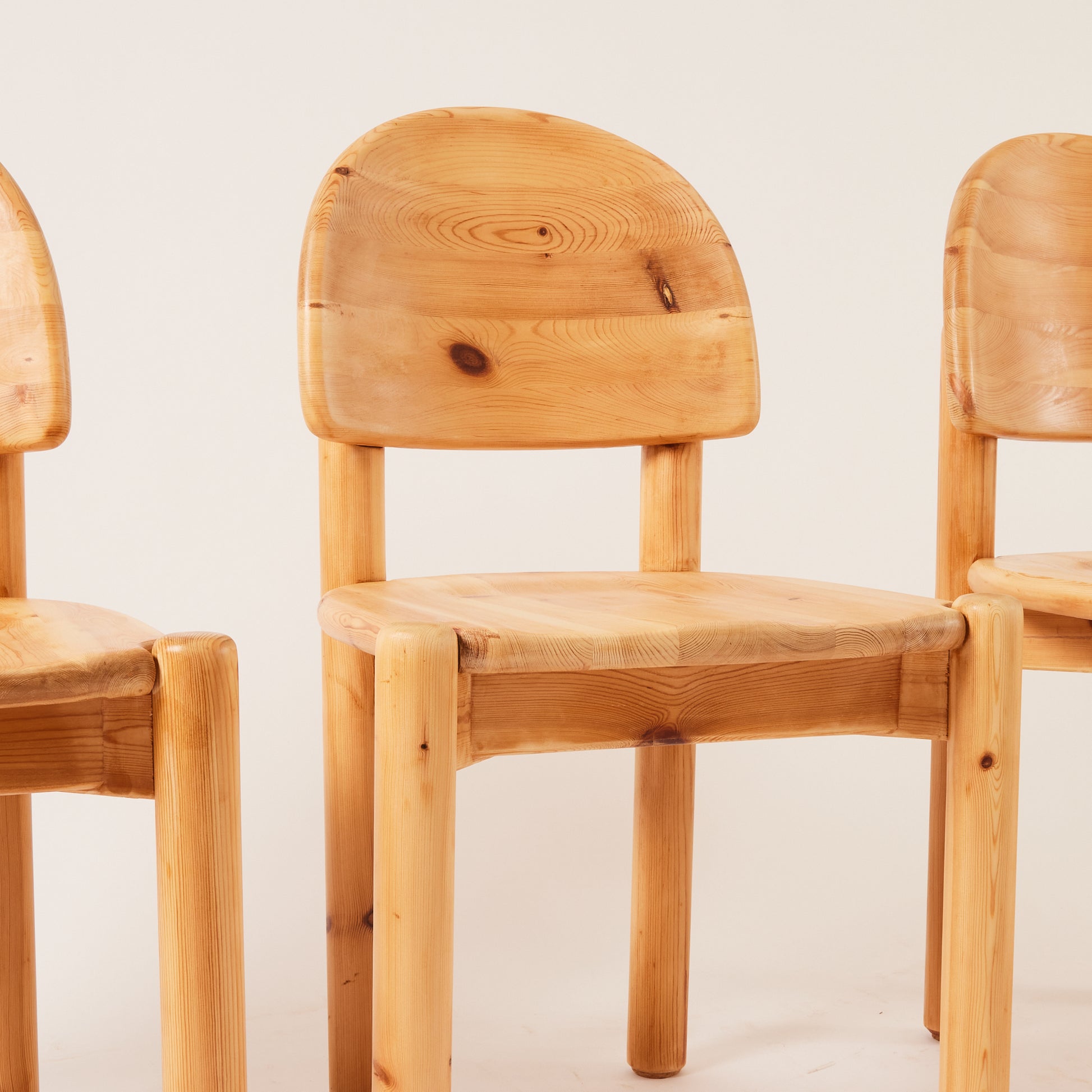 SOLD Rainer Daumiller Solid Pine Chairs, set of 6, 1970's