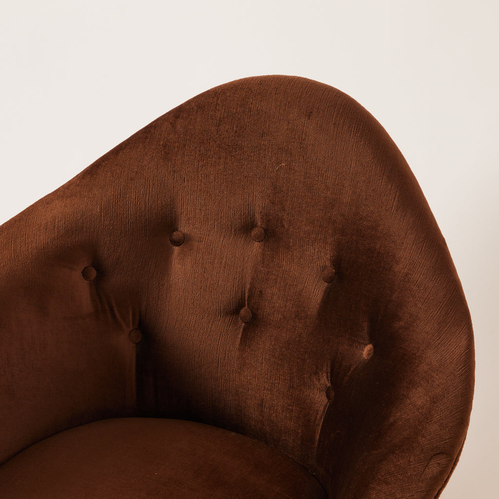 Kerstin Hörlin-Holmquist "Lilla Adam" Lounge Chair , Vintage 1950s Midcentury Velvet and Beech for Nordiska Kompaniet