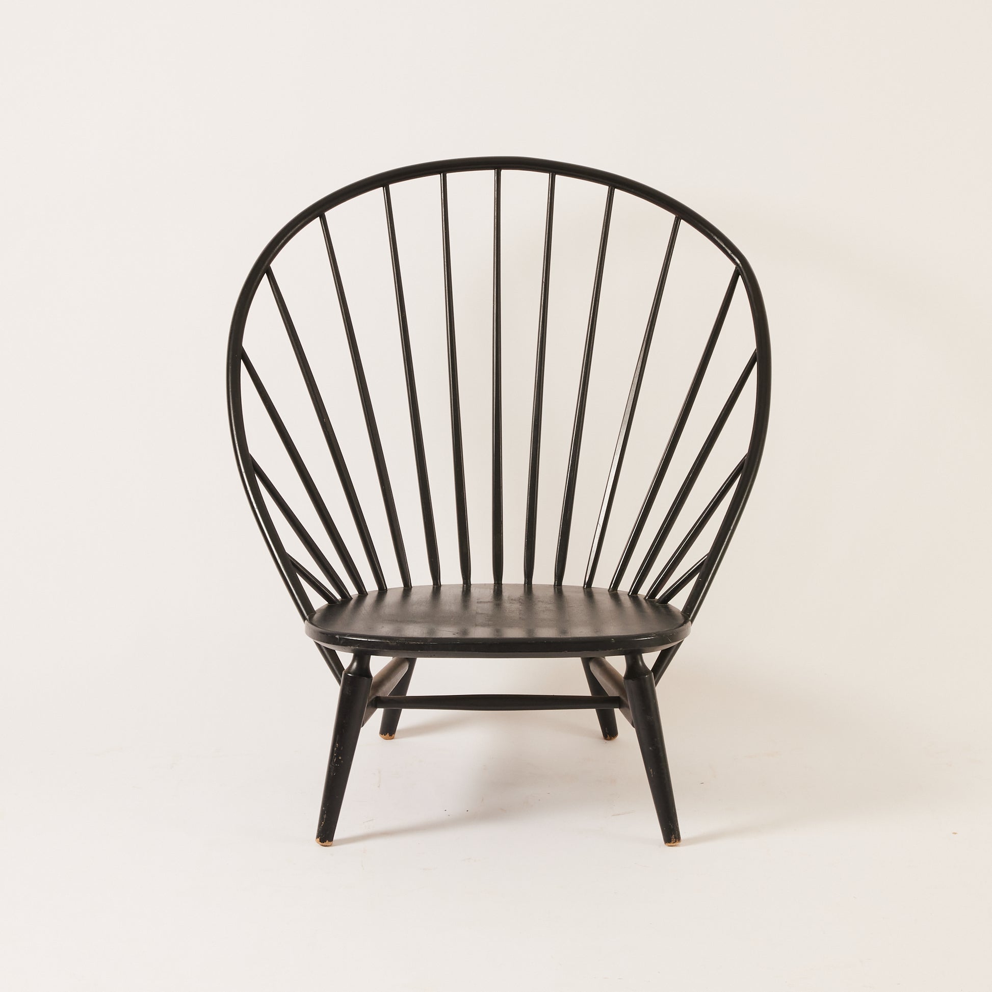 Sven Engström and Gunnar Myrstrand Bågen Lounge Chair, Mid 20th Century Vintage Black Lacquered Chair for Nässjö Stolfabrik