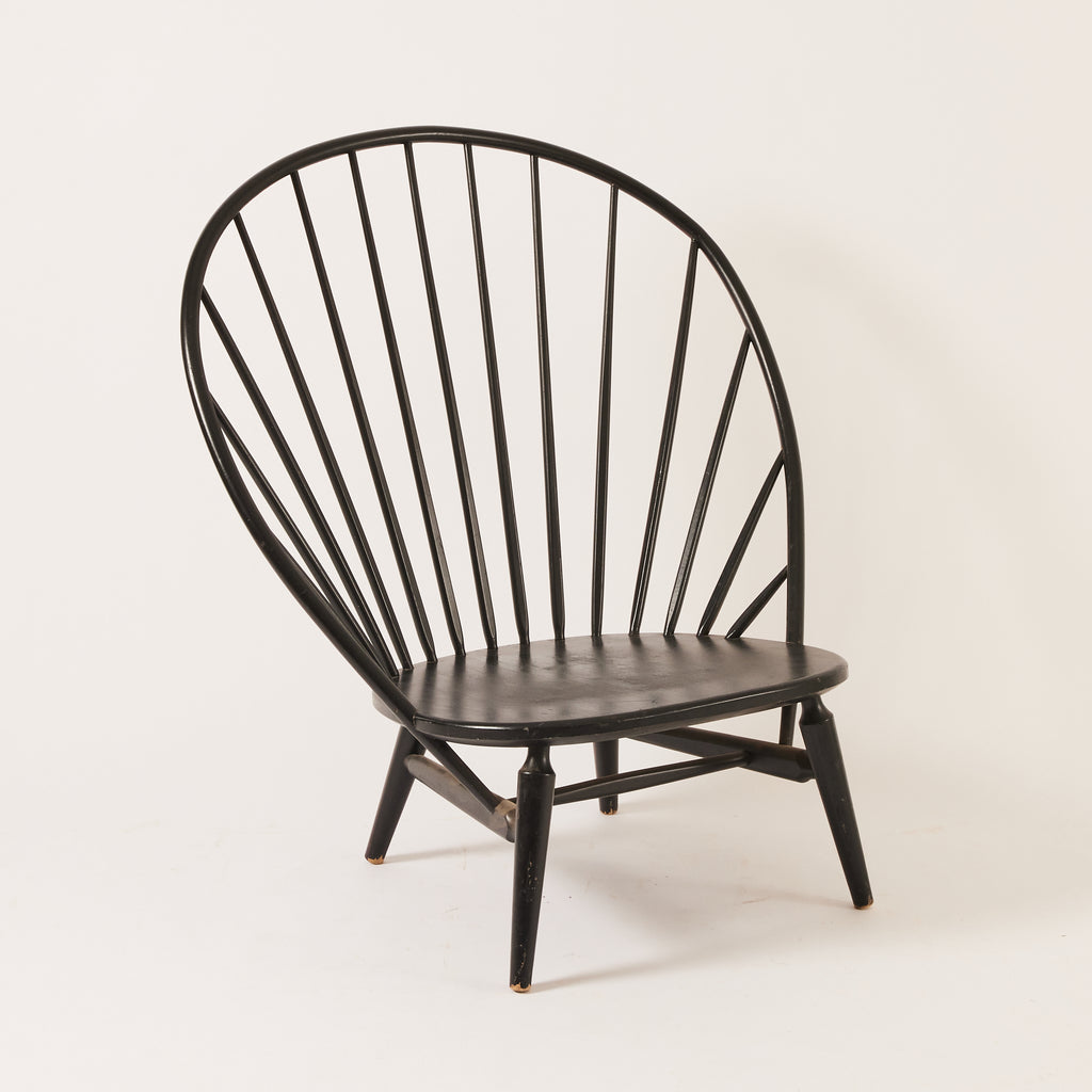 Sven Engström and Gunnar Myrstrand Bågen Lounge Chair, Mid 20th Century Vintage Black Lacquered Chair for Nässjö Stolfabrik
