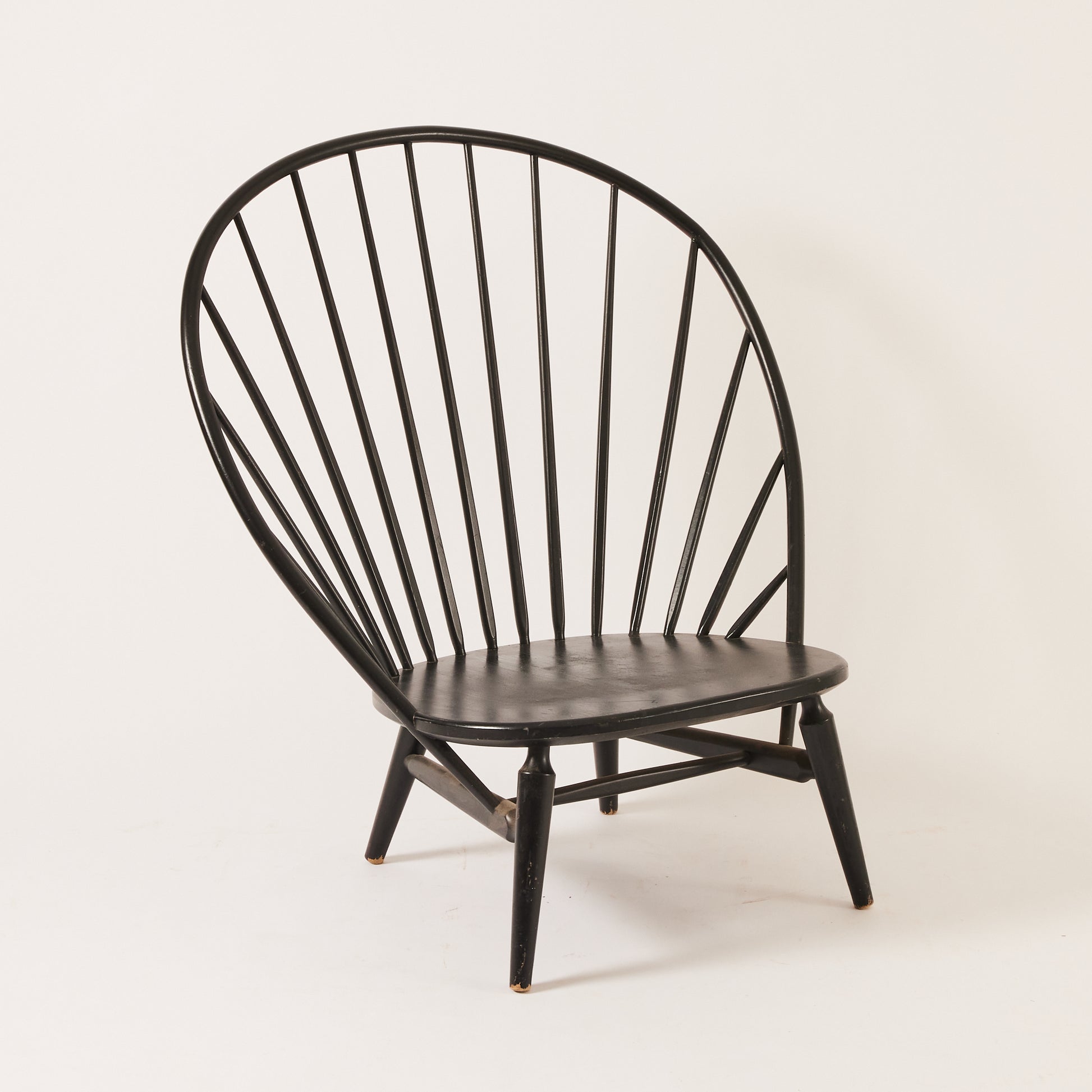 Sven Engström and Gunnar Myrstrand Bågen Lounge Chair, Mid 20th Century Vintage Black Lacquered Chair for Nässjö Stolfabrik