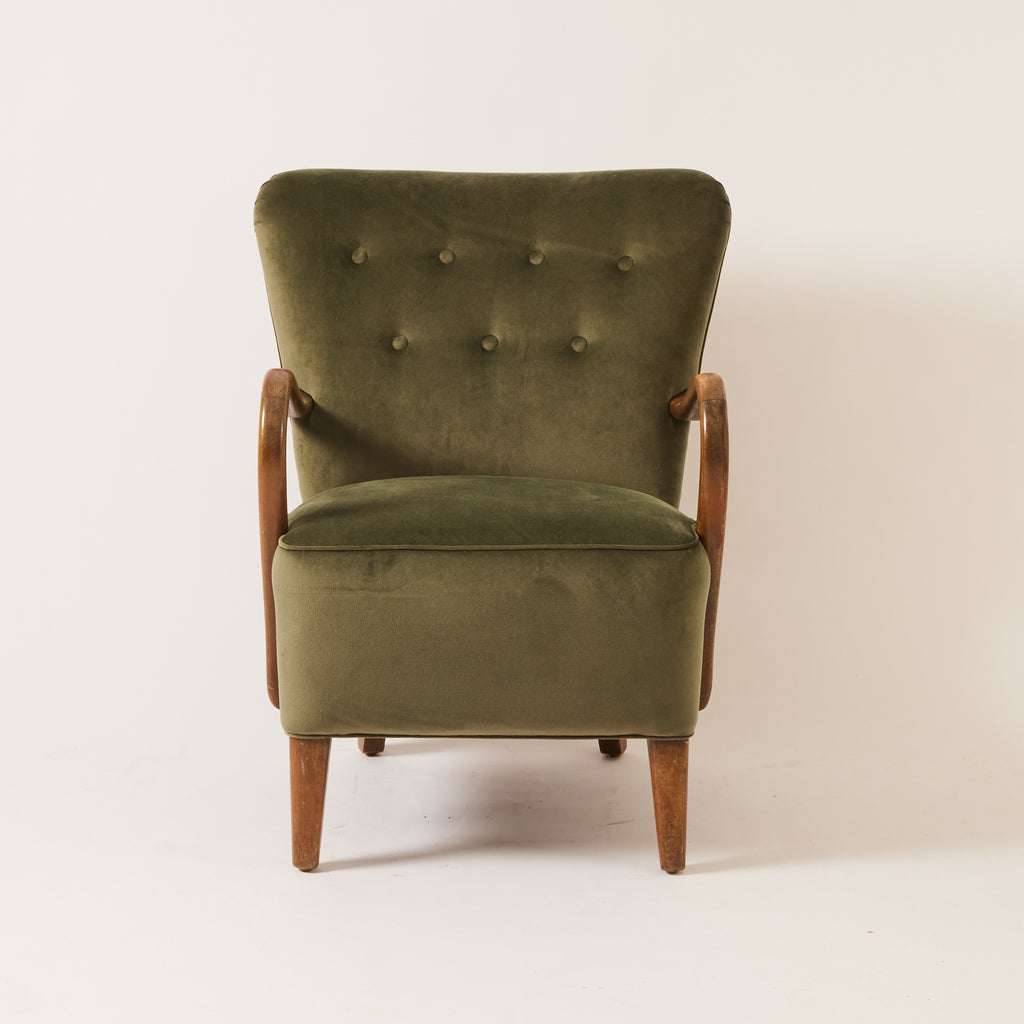 SOLD Danish Armchair in Velvet, Afred Christiansen, 1950's