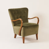 SOLD Danish Armchair in Velvet, Afred Christiansen, 1950's