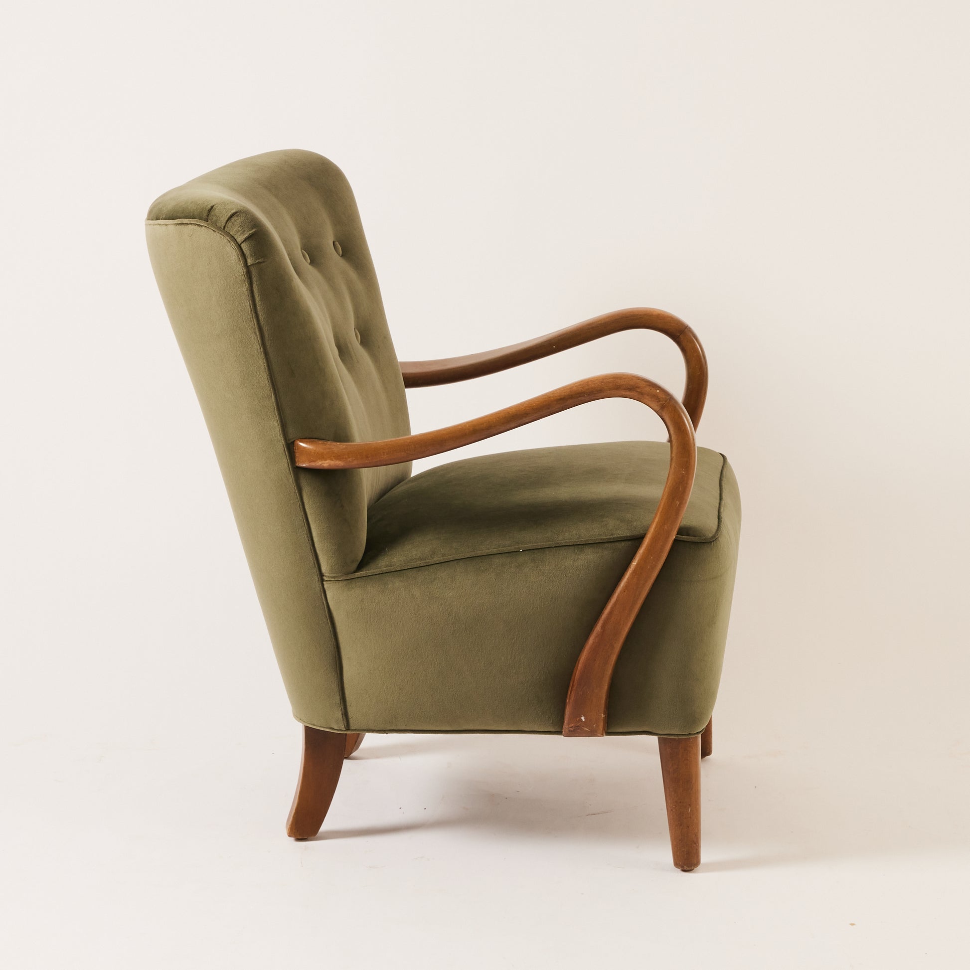 SOLD Danish Armchair in Velvet, Afred Christiansen, 1950's