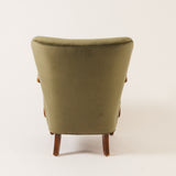 SOLD Danish Armchair in Velvet, Afred Christiansen, 1950's