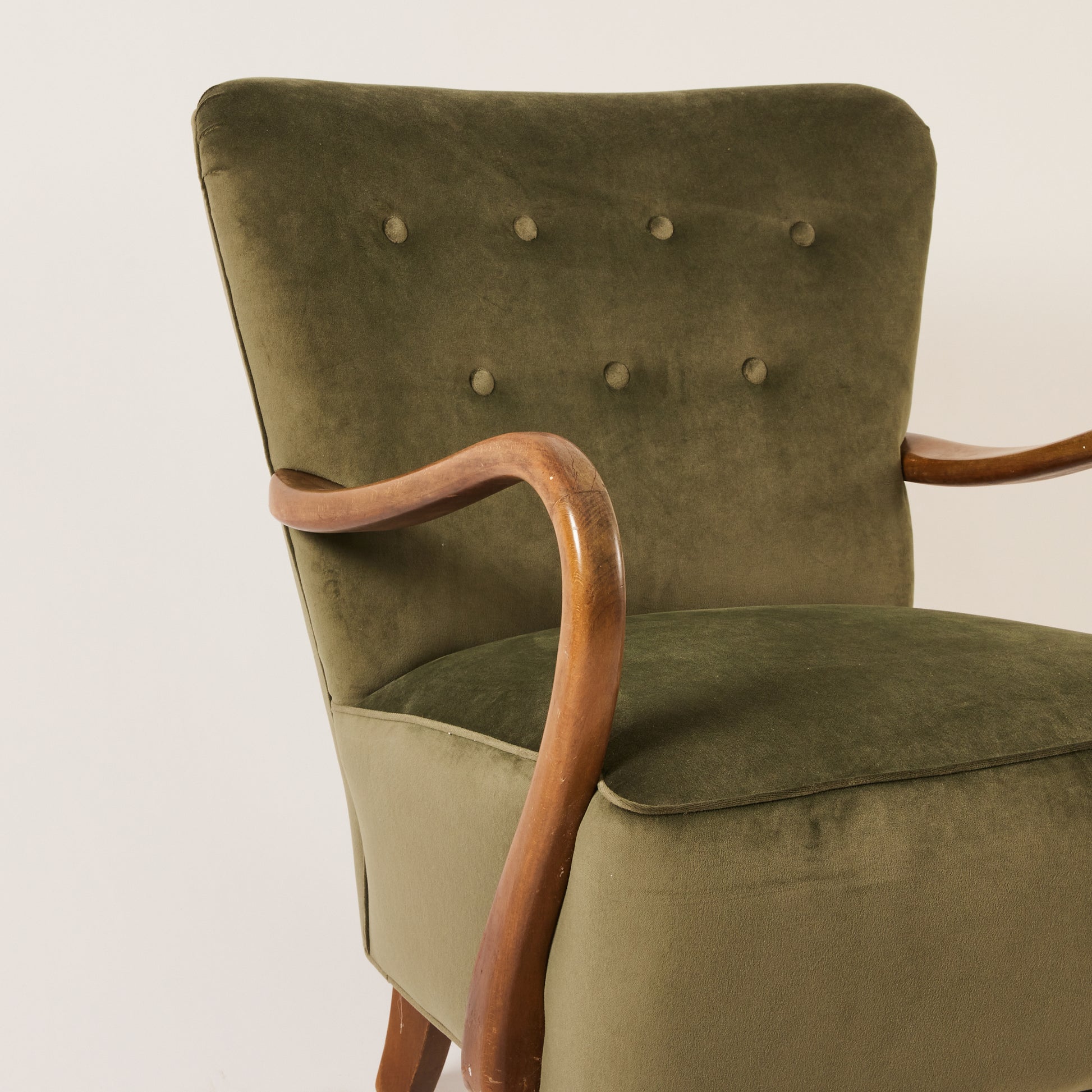 SOLD Danish Armchair in Velvet, Afred Christiansen, 1950's