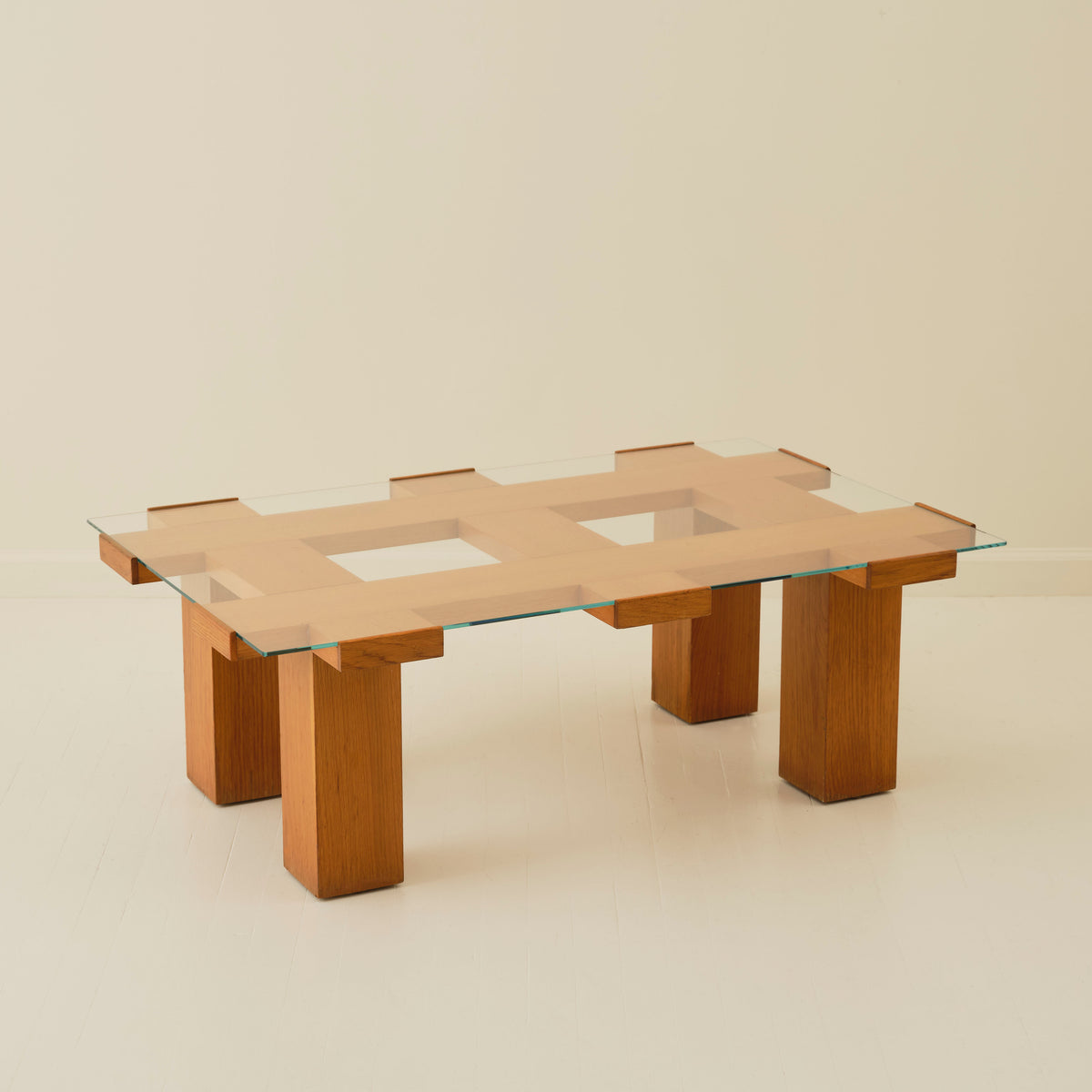 Italian Post Modern Glass Coffee Table, 1970's