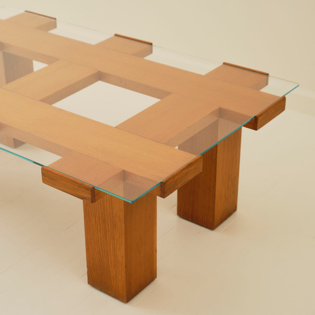 Italian Post Modern Glass Coffee Table, 1970's