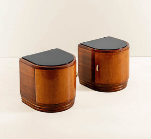 Italian Art Deco Bedside Tables, a pair, 1940s