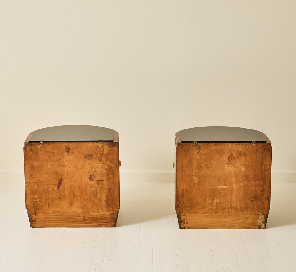 Italian Art Deco Bedside Tables, a pair, 1940s