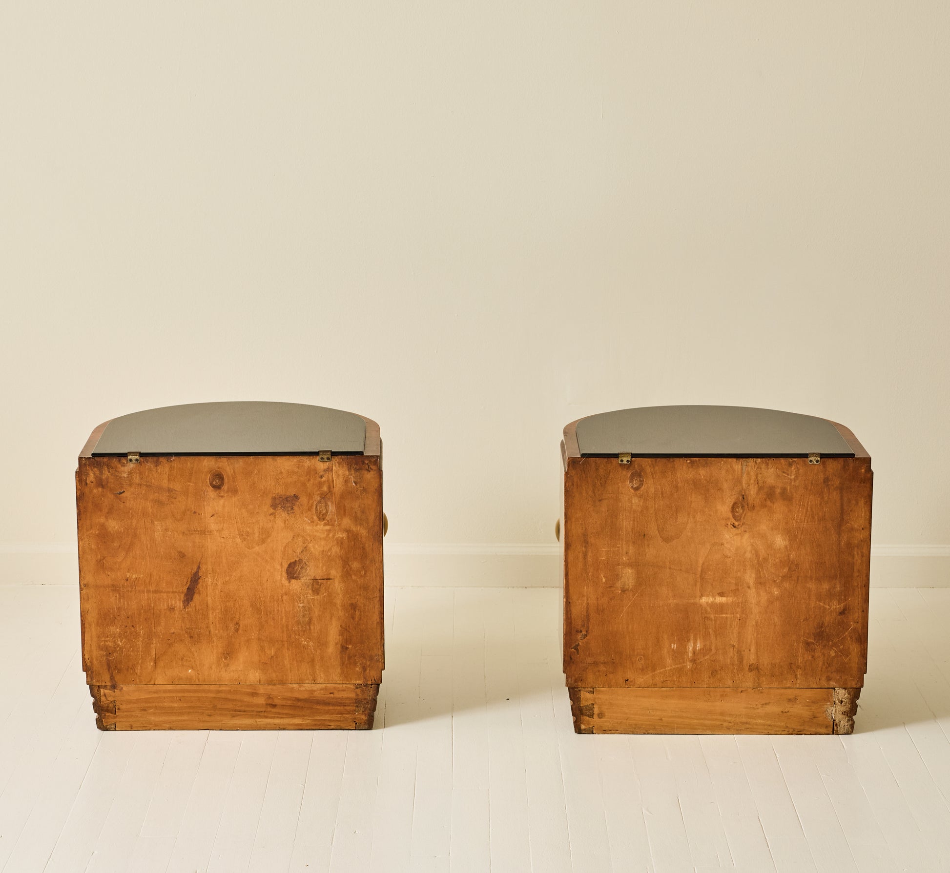 Italian Art Deco Bedside Tables, a pair, 1940s