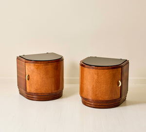 Italian Art Deco Bedside Tables, a pair, 1940s