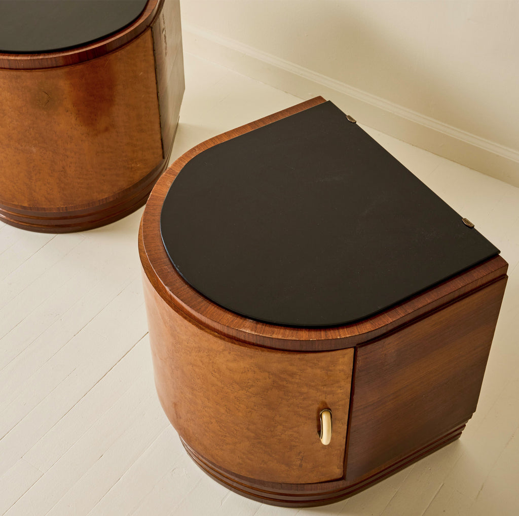 Italian Art Deco Bedside Tables, a pair, 1940s